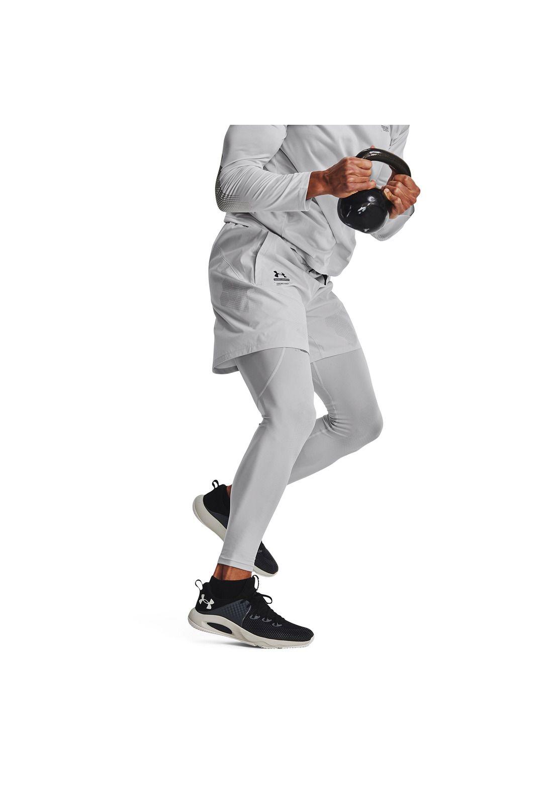 Calza Ua Hg Armourprint Lg Hombre Gris-4