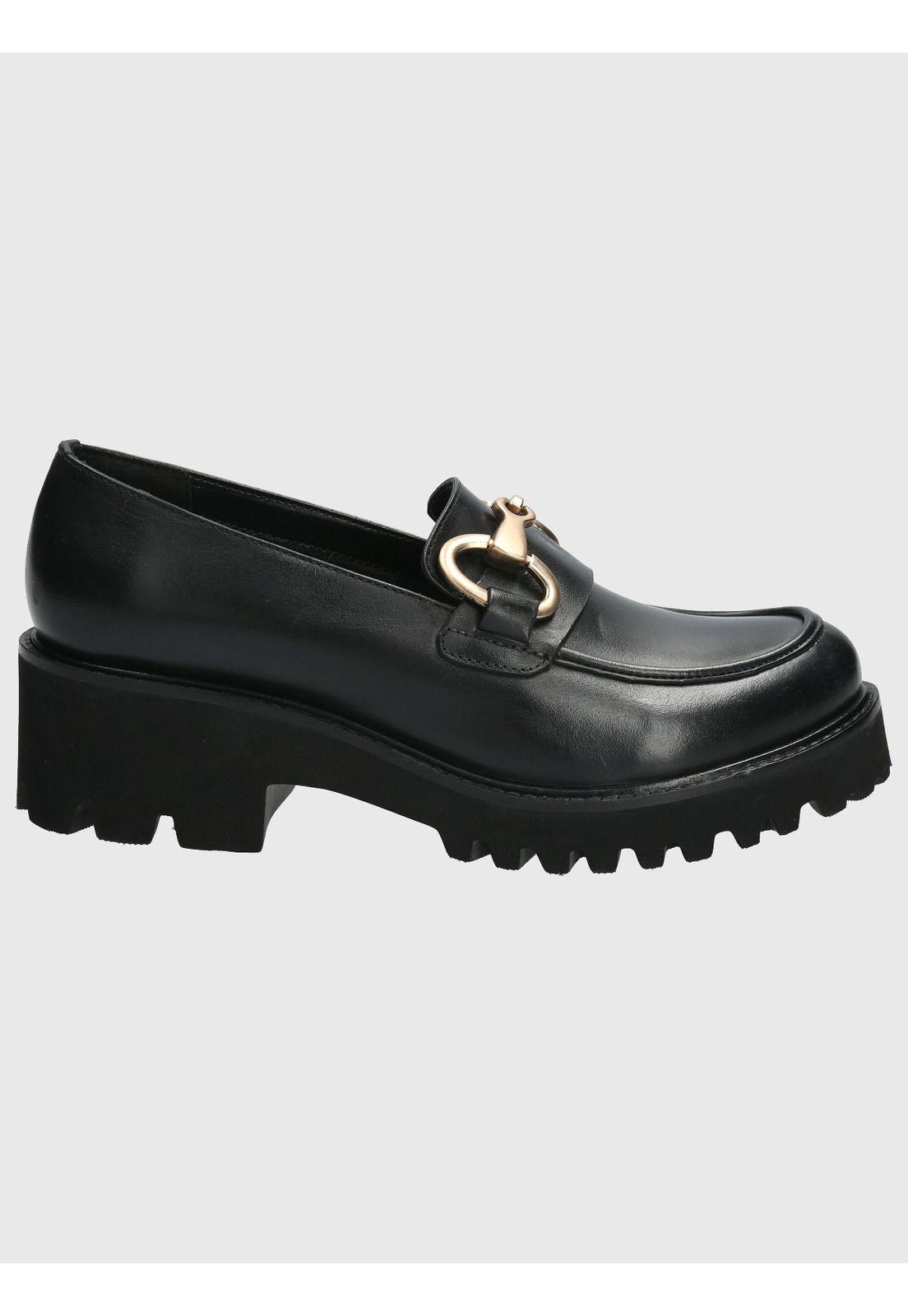 Mocasín Cuero Mujer Lani Negro-1