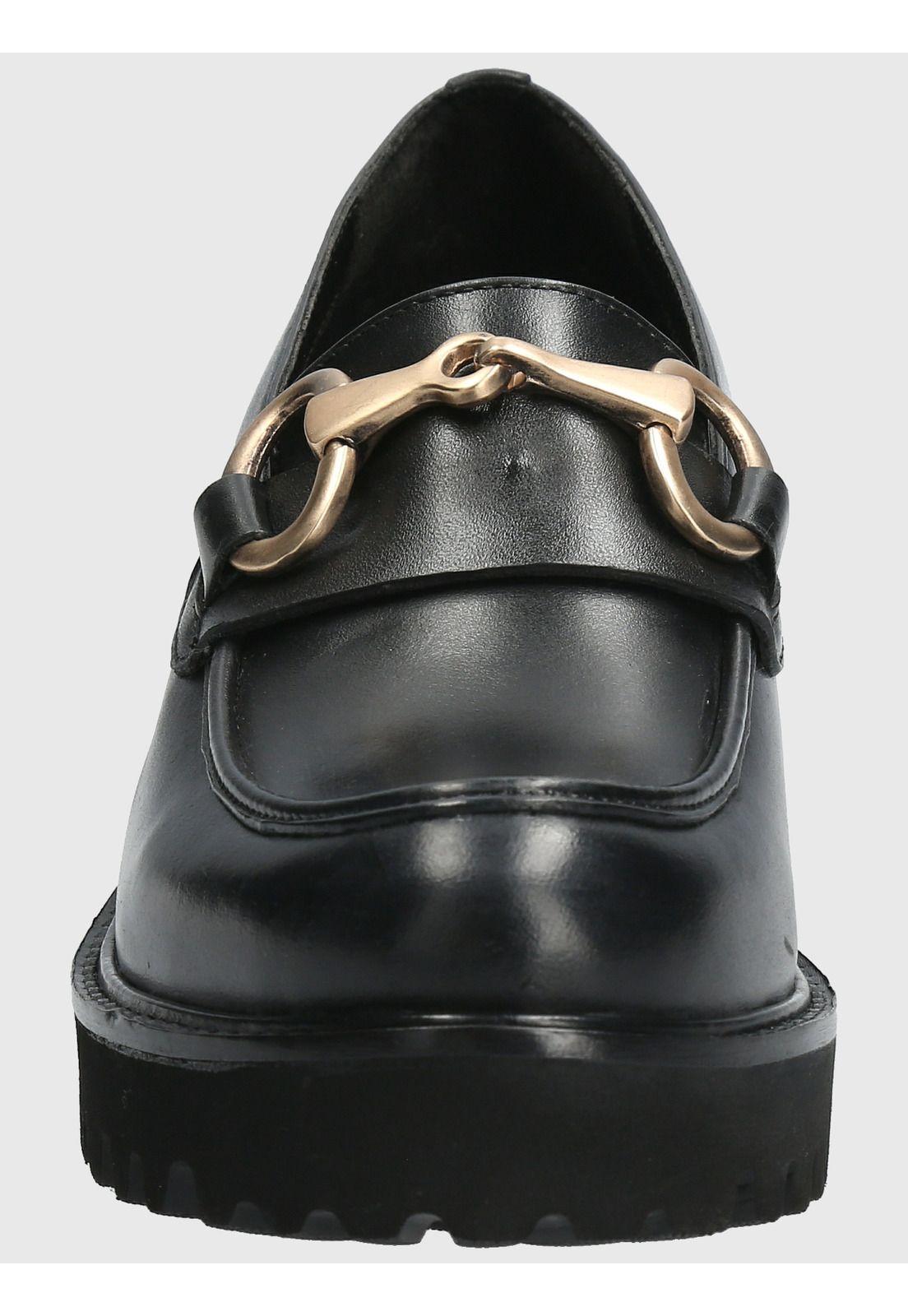 Mocasín Cuero Mujer Lani Negro-3