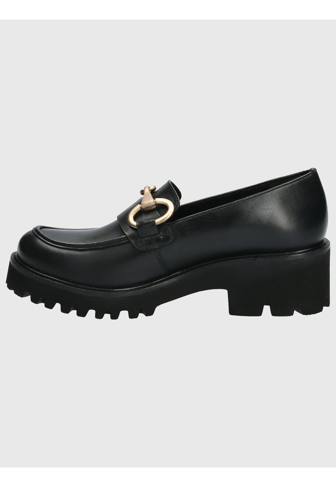 Mocasín Cuero Mujer Lani Negro-5