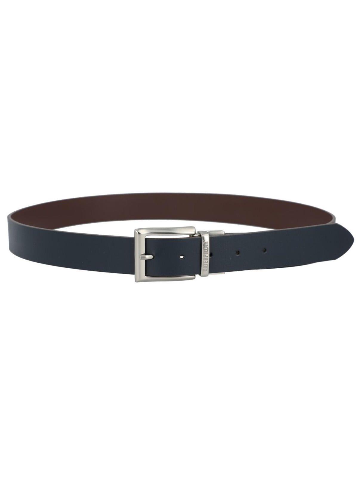 Cinturón de Cuero PU Reversible Hombre Café-Azul-3