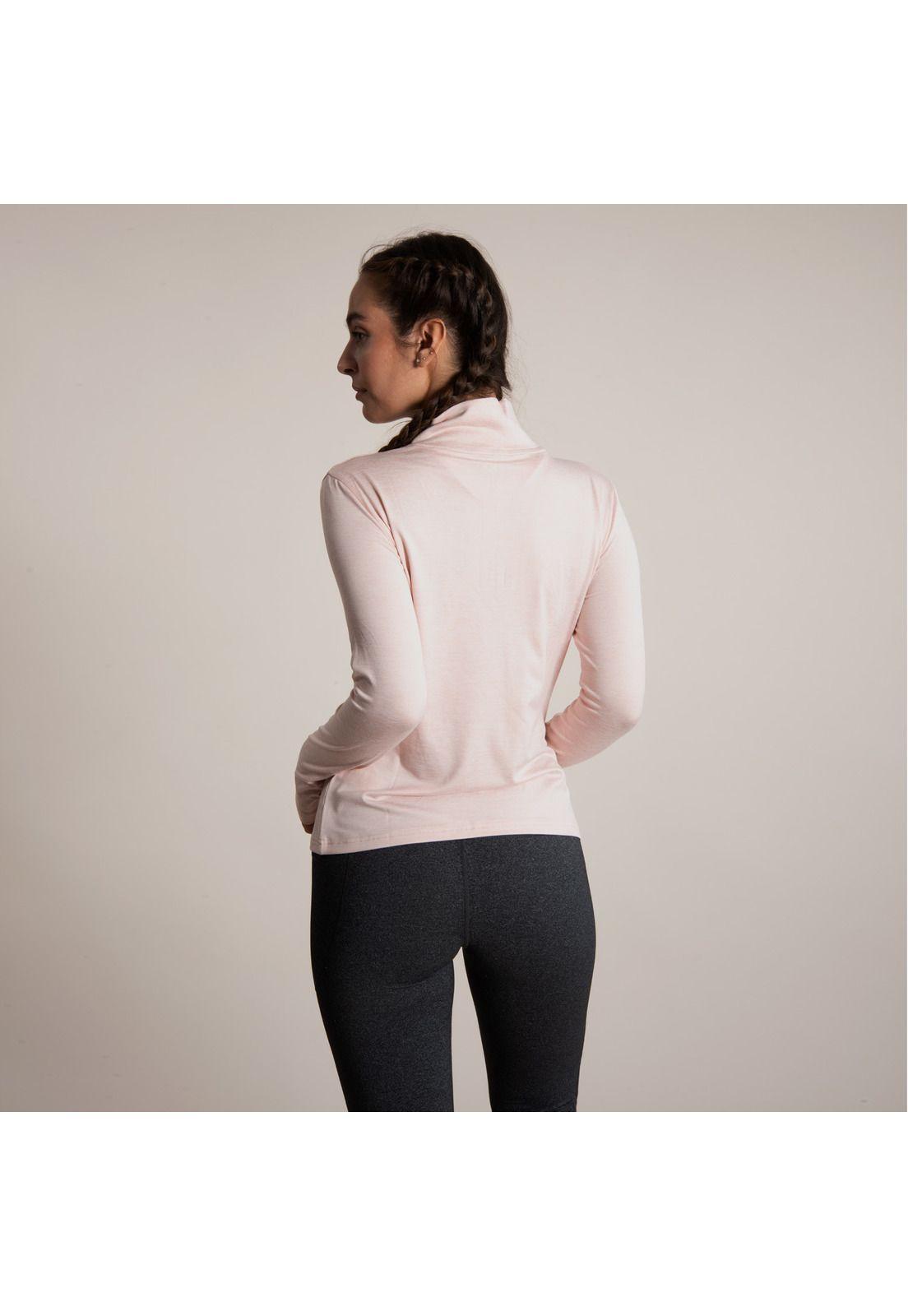 Polera Manga Larga Ls 1/2 Zip Yami Rosa-2