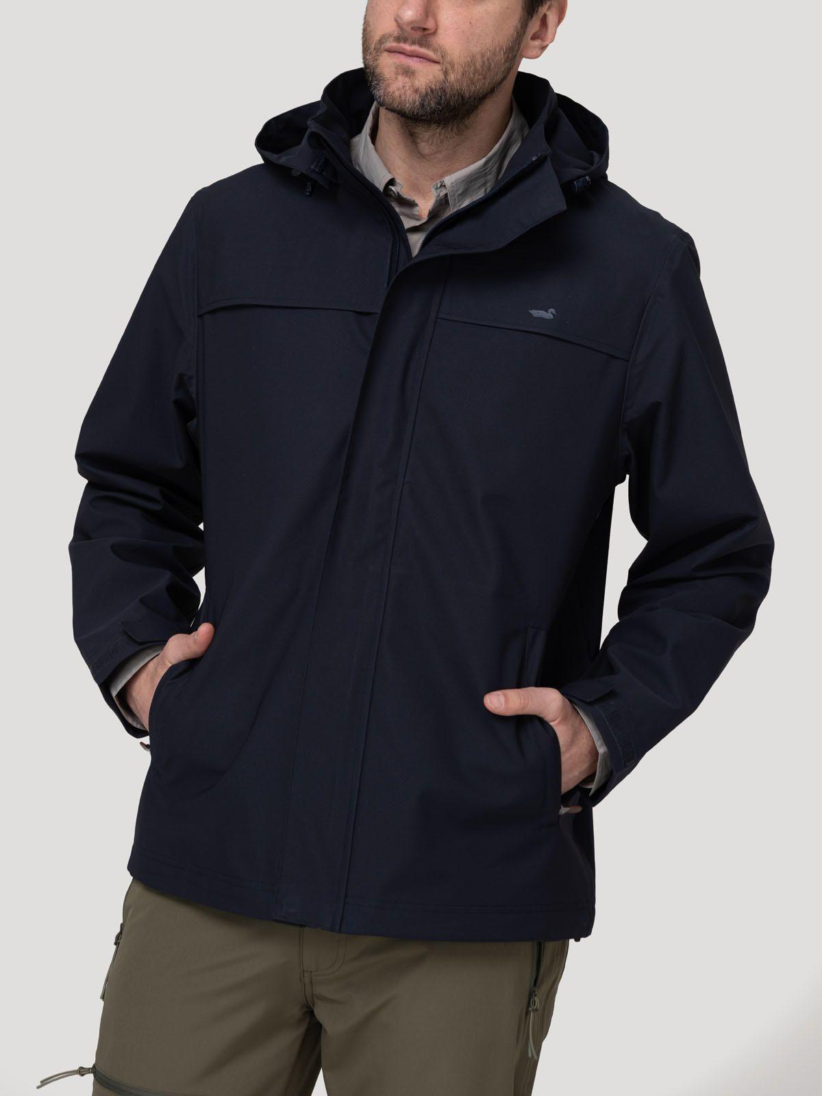 Impermeable Fibras Recicladas Hombre Rain Azul-4