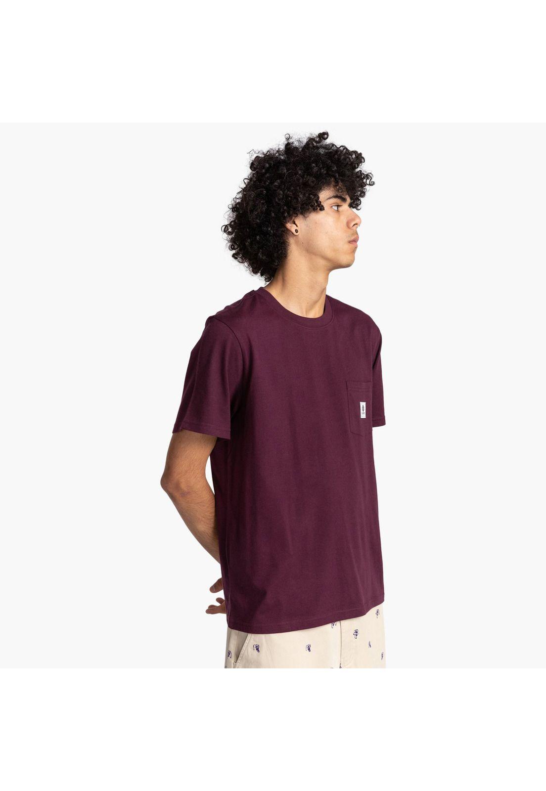 Polera M/C Hombre Basic Pocket Burdeo-1