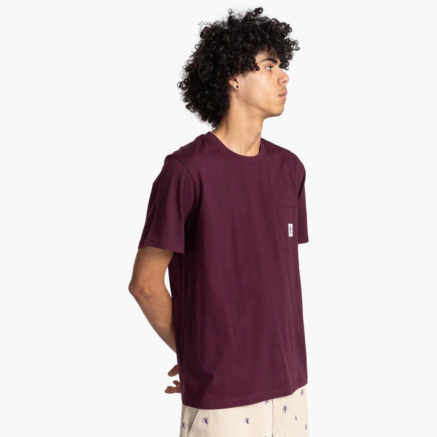 Polera M/C Hombre Basic Pocket Burdeo-1