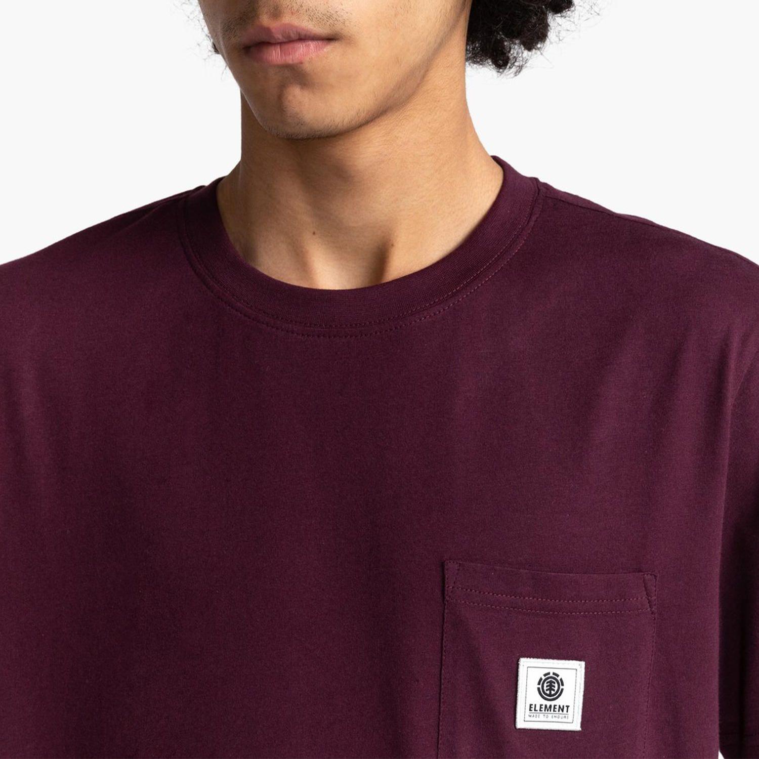 Polera M/C Hombre Basic Pocket Burdeo-2
