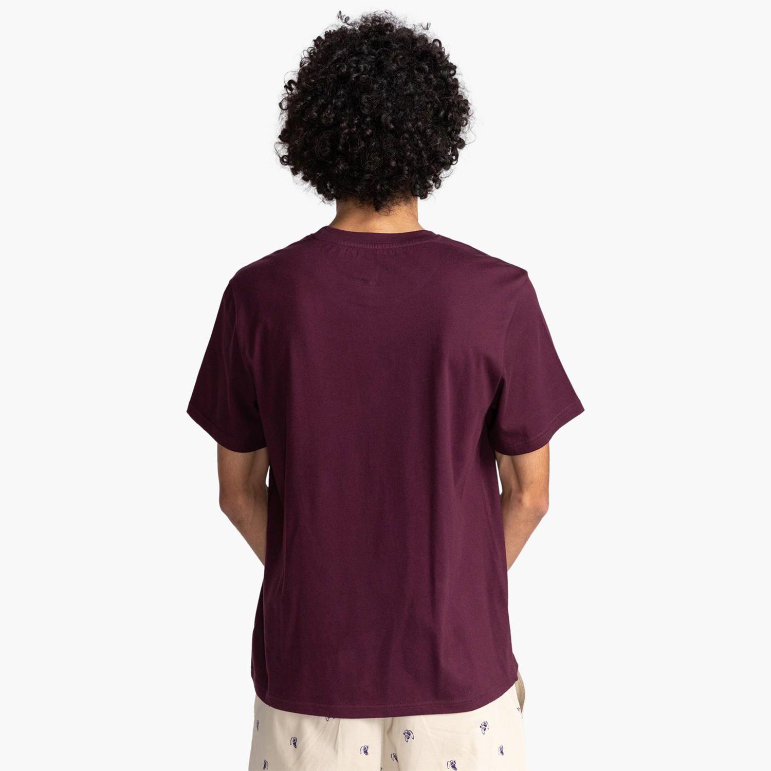 Polera M/C Hombre Basic Pocket Burdeo-4