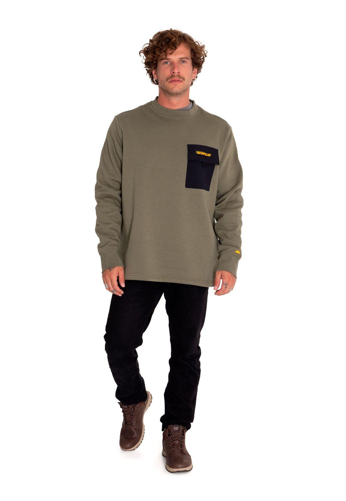 Polerón Hombre Utility Crewneck Sweatshirt Verde-5