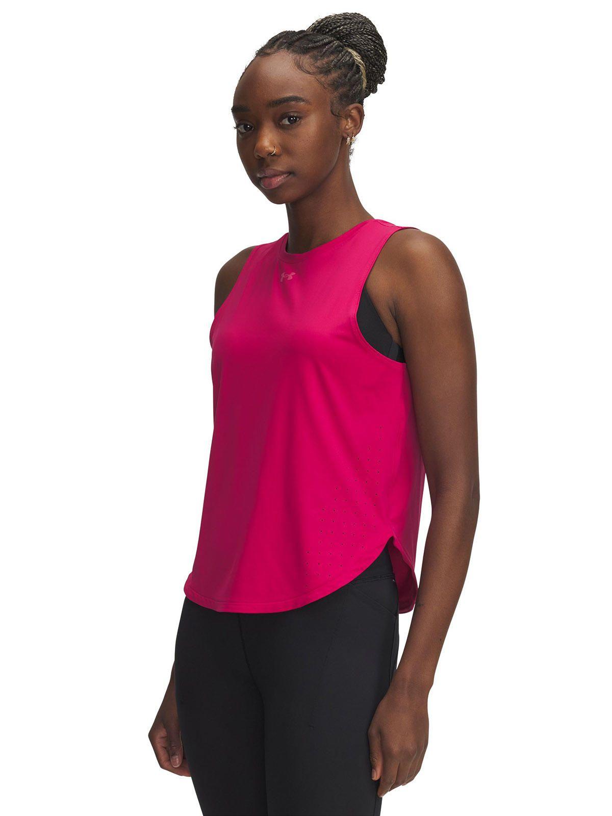 Polera Sin Mangas Ua Launch Elite Morado Para Mujer-0
