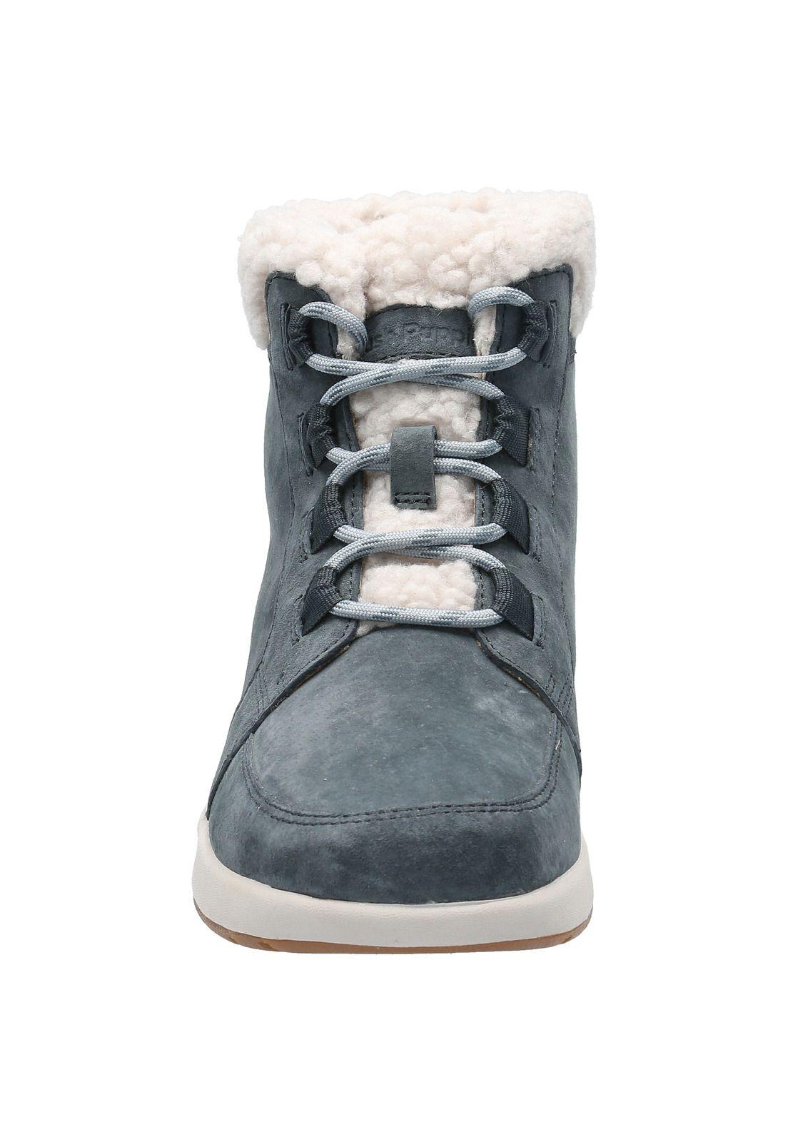 Botin Cuero Mujer Spinal Fur Boot Azul-3