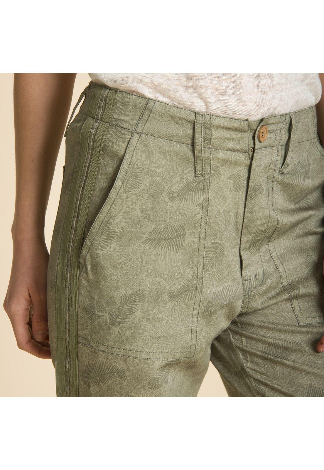 Pantalon De Lino Verde Petróleo-3