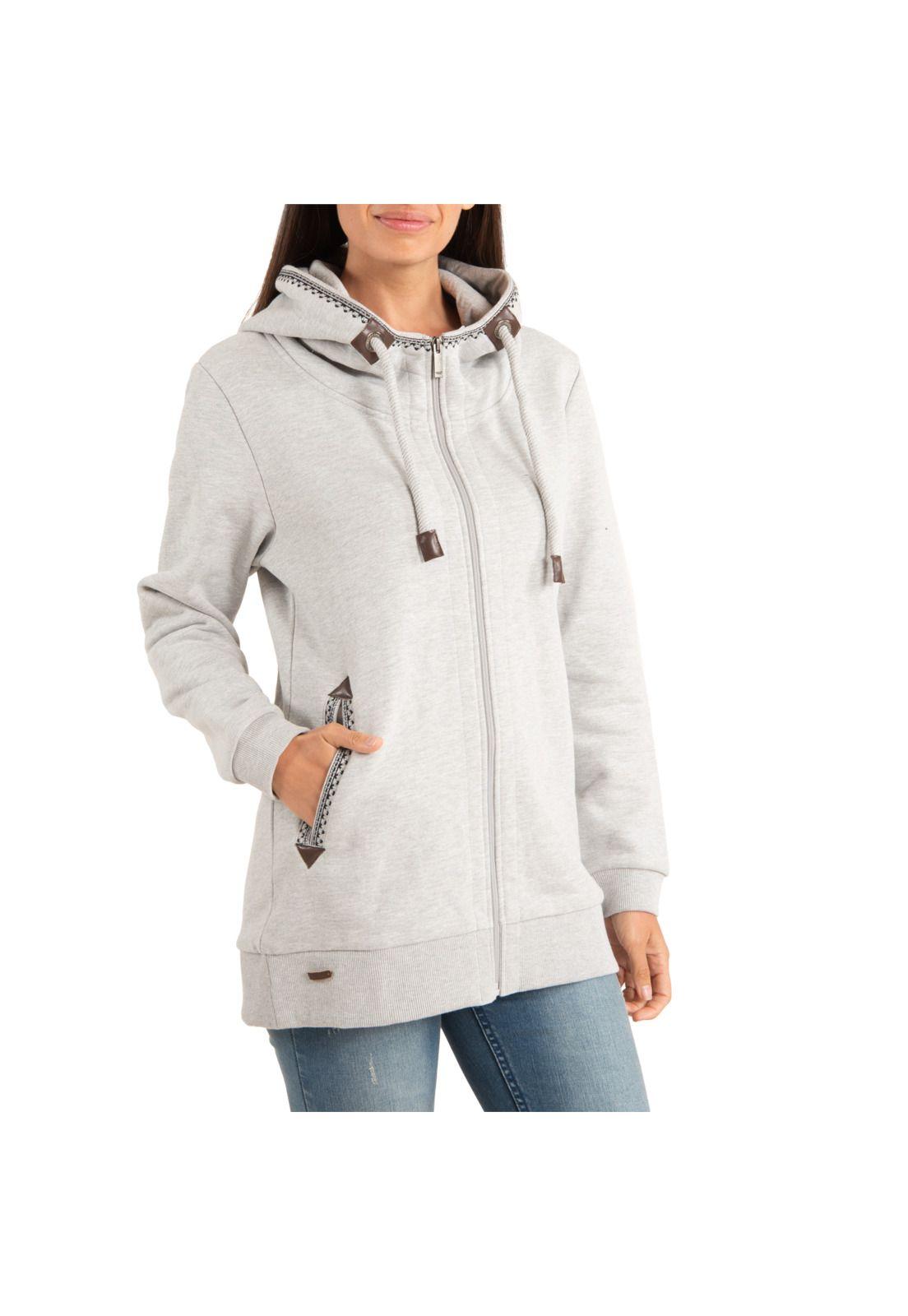 Poleron Mujer Pilos Gris-0