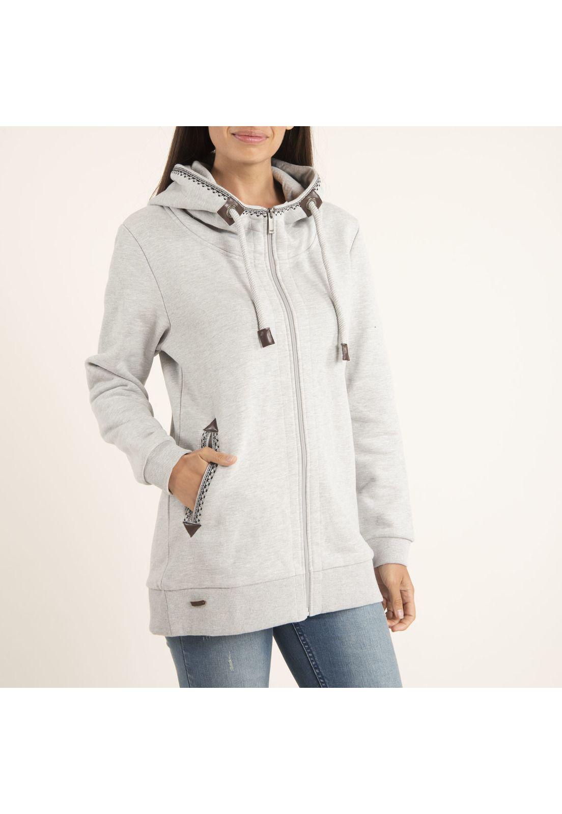 Poleron Mujer Pilos Gris-1