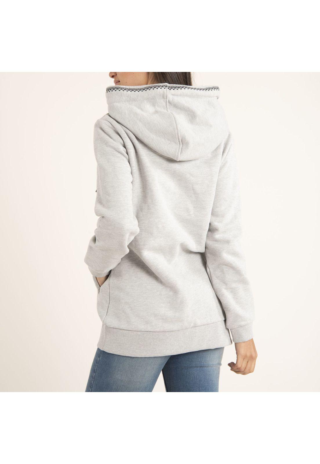 Poleron Mujer Pilos Gris-3