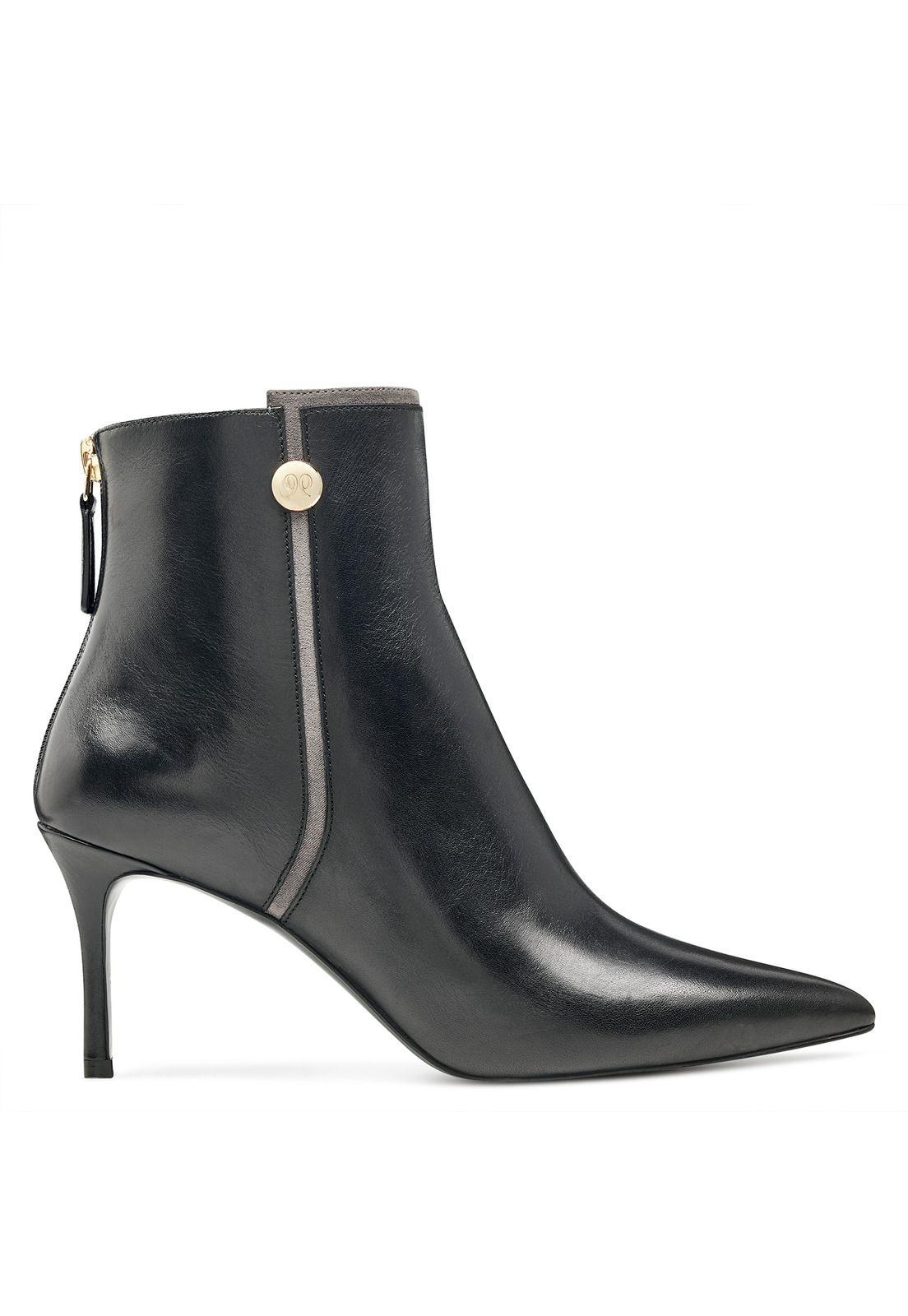 Botín Cuero Monsoon Negro Mujer-0