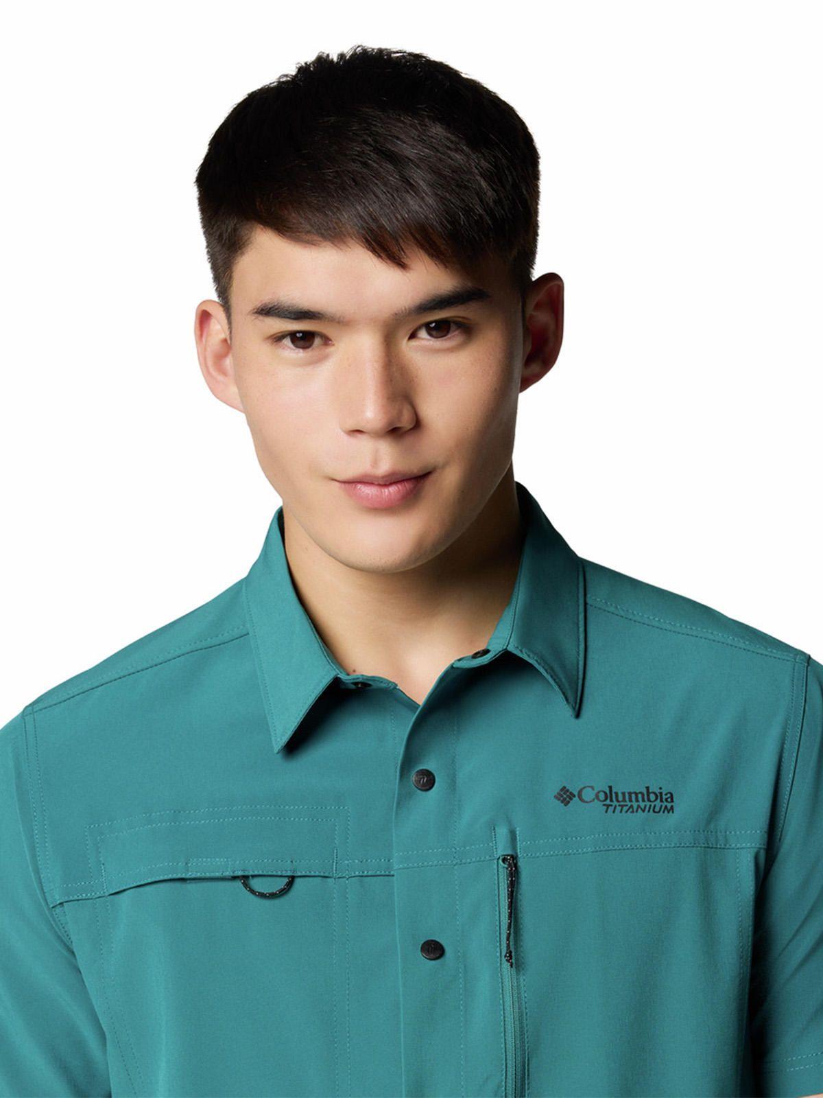 Camisa M/C Hombre Summit Valley Woven Azul-3