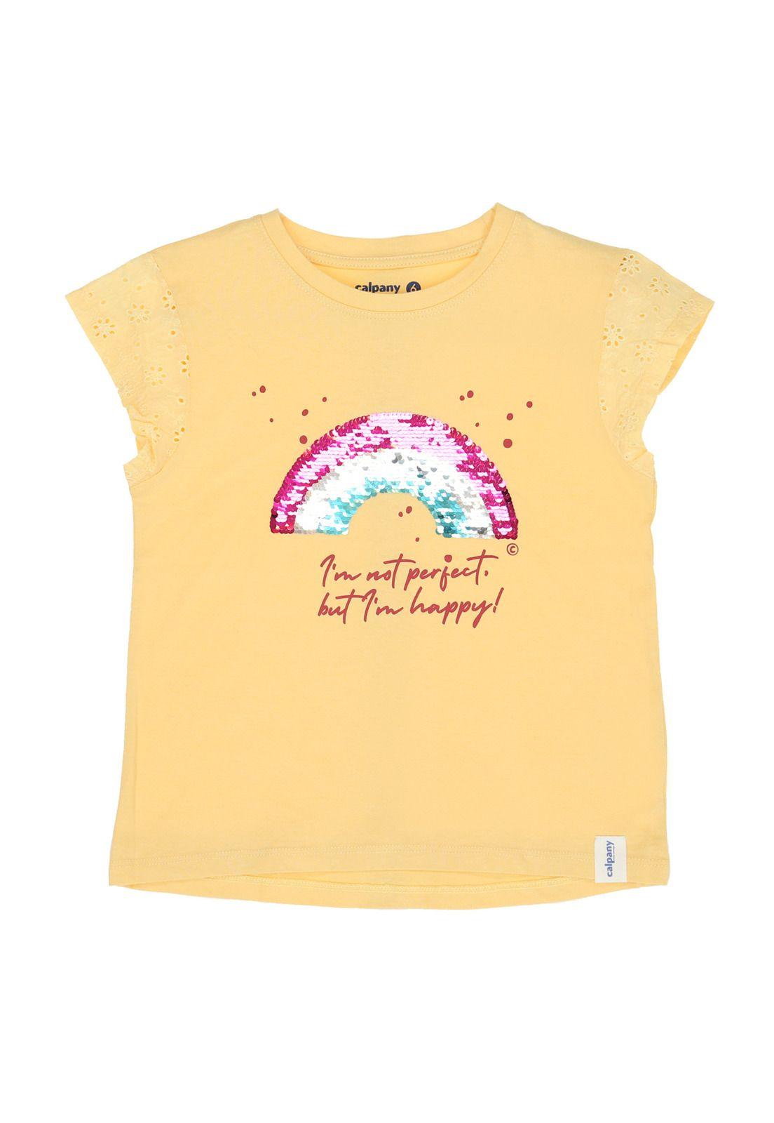 Polera M/C Niña Rainbow Crudo-0