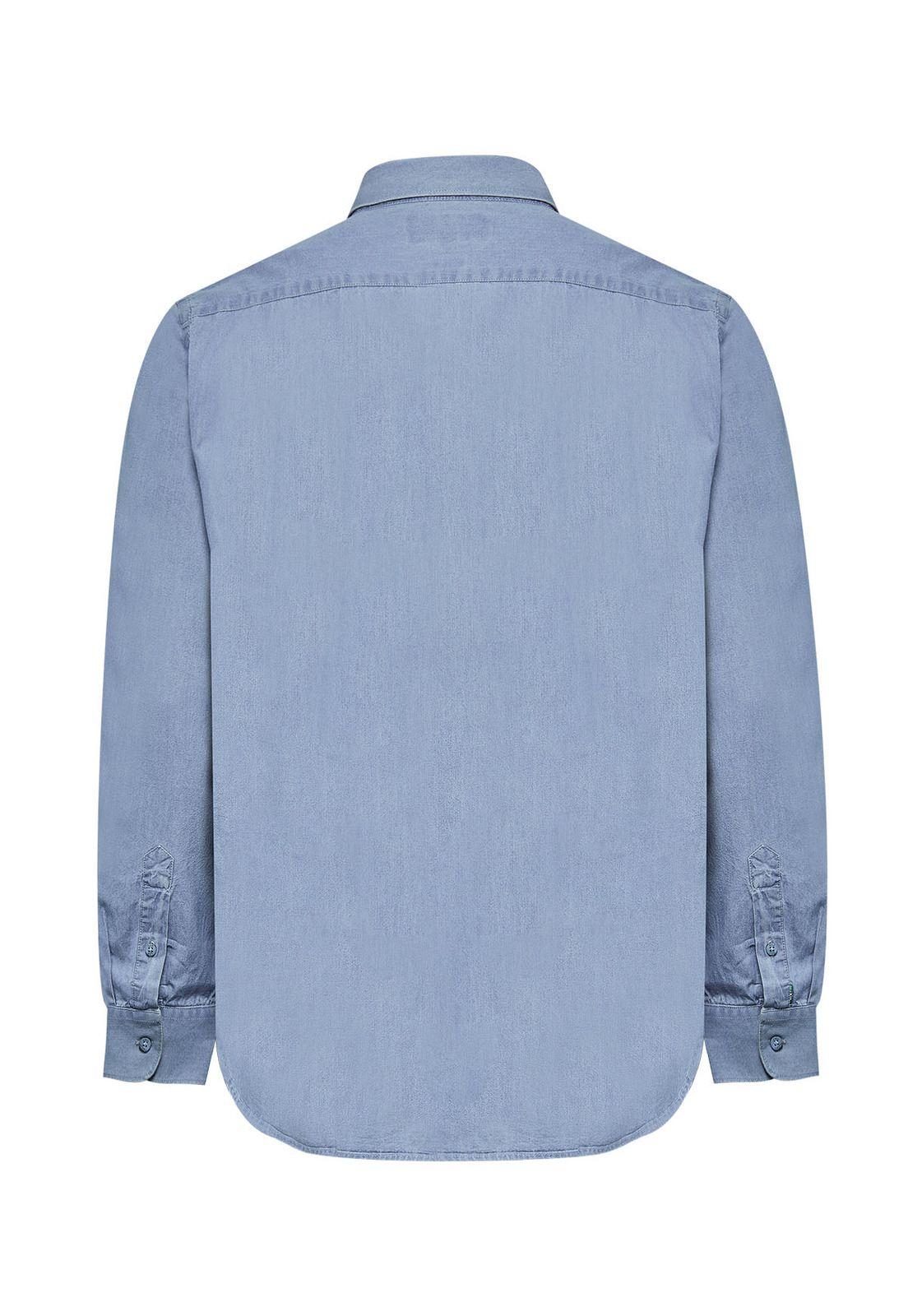 Camisa Algodón Orgánico Hombre Chambray Azul-1