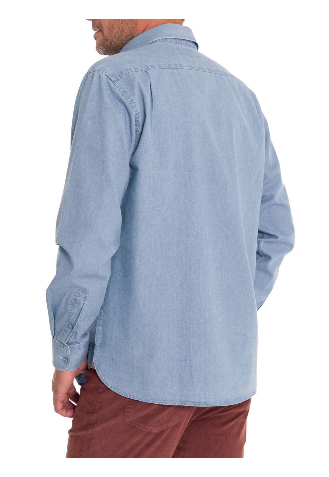 Camisa Algodón Orgánico Hombre Chambray Azul-6