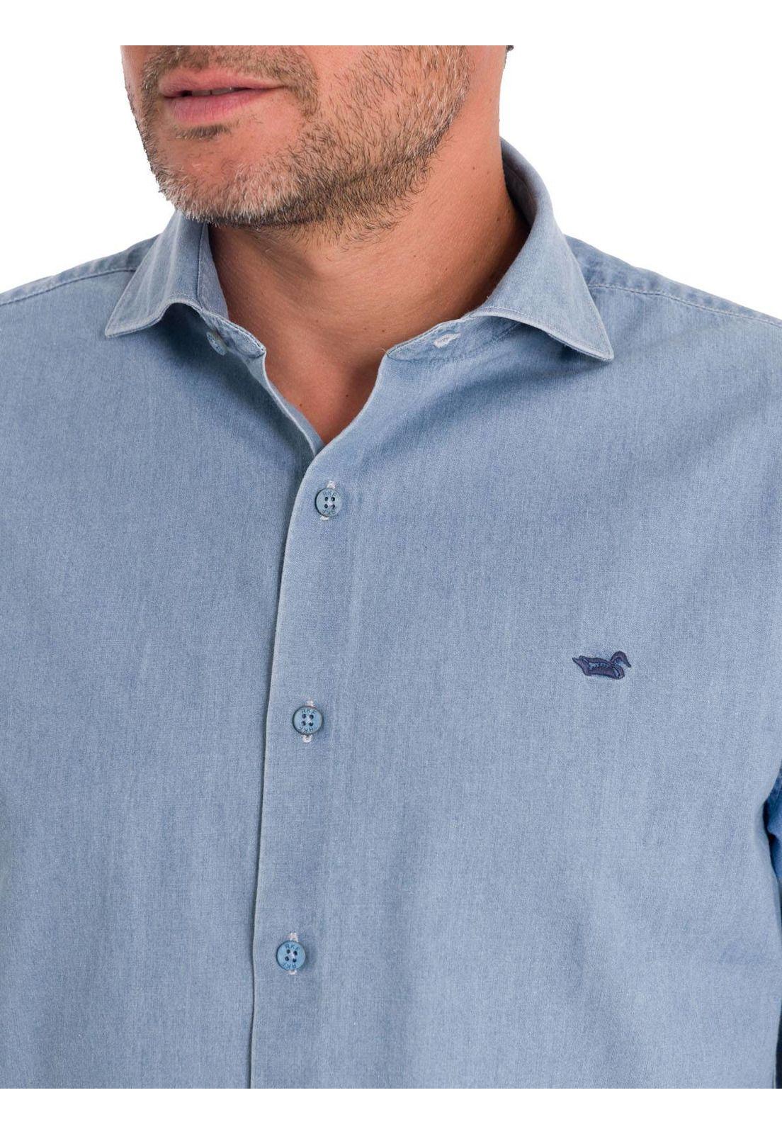 Camisa Algodón Orgánico Hombre Chambray Azul-7