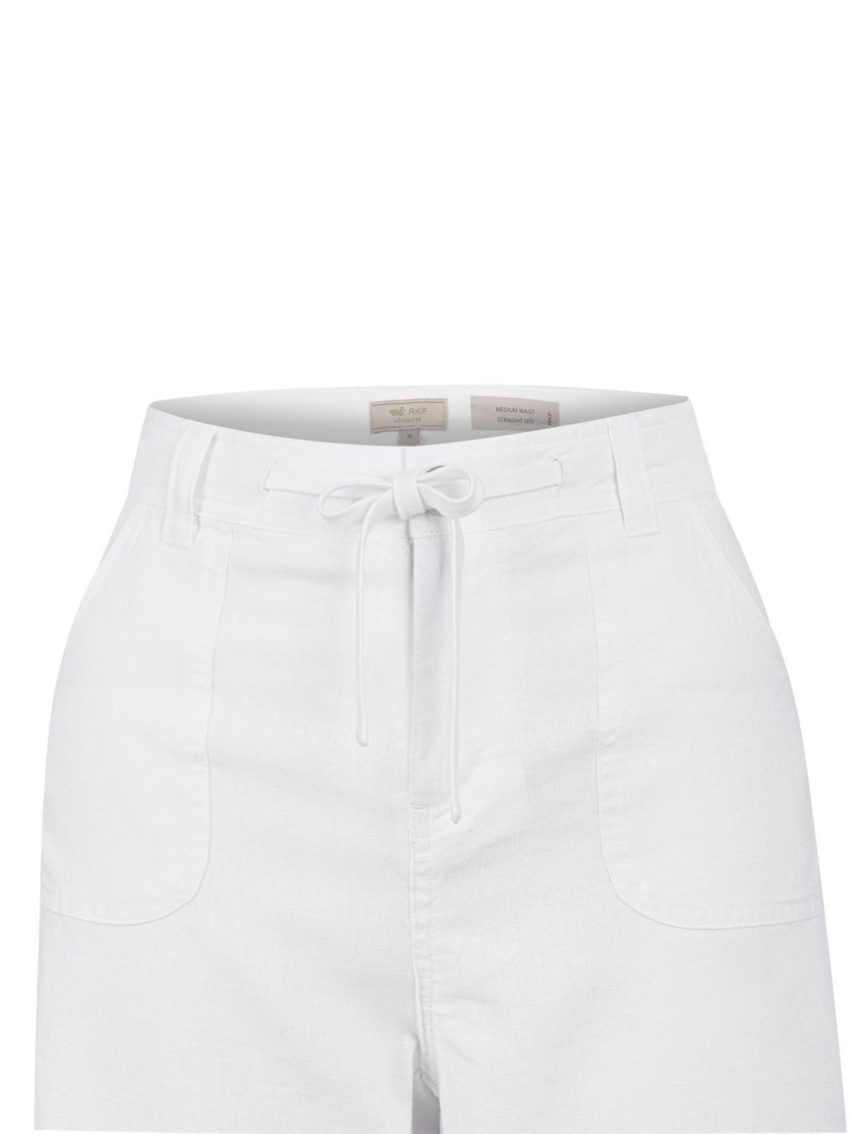 Pantalón Lino Orgánico Mujer Maloys Blanco-3