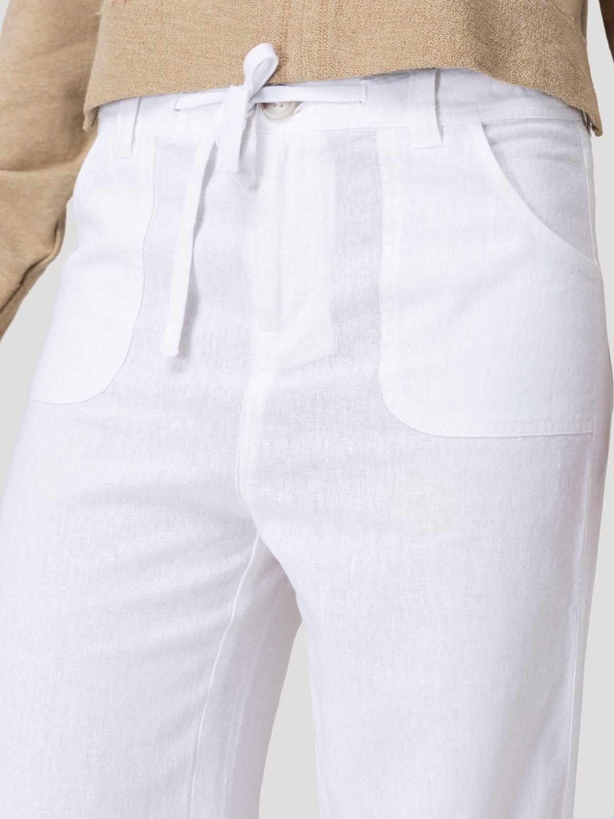 Pantalón Lino Orgánico Mujer Maloys Blanco-6