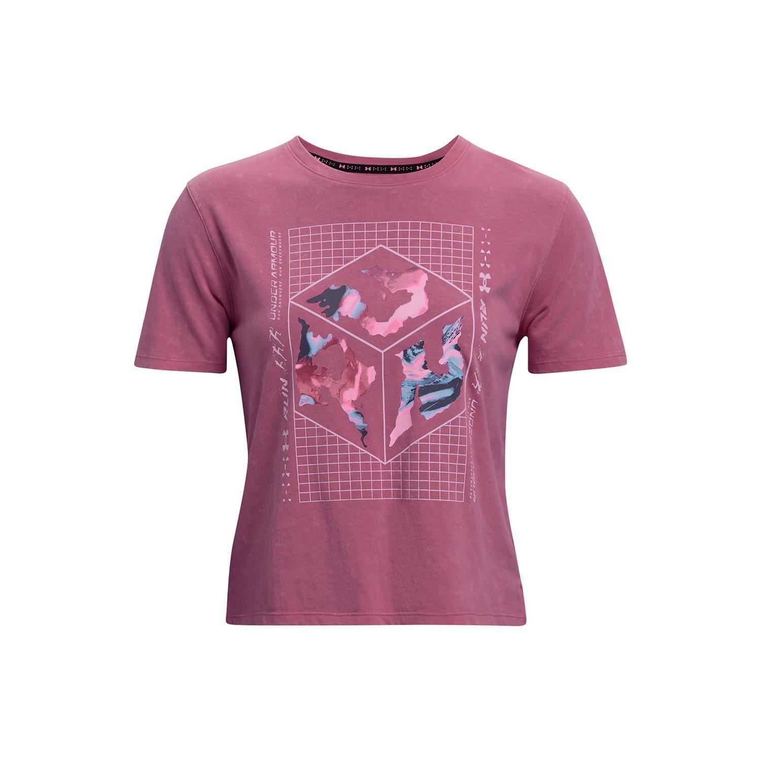 Polera UA Run Anywhere para mujer Rosado-0
