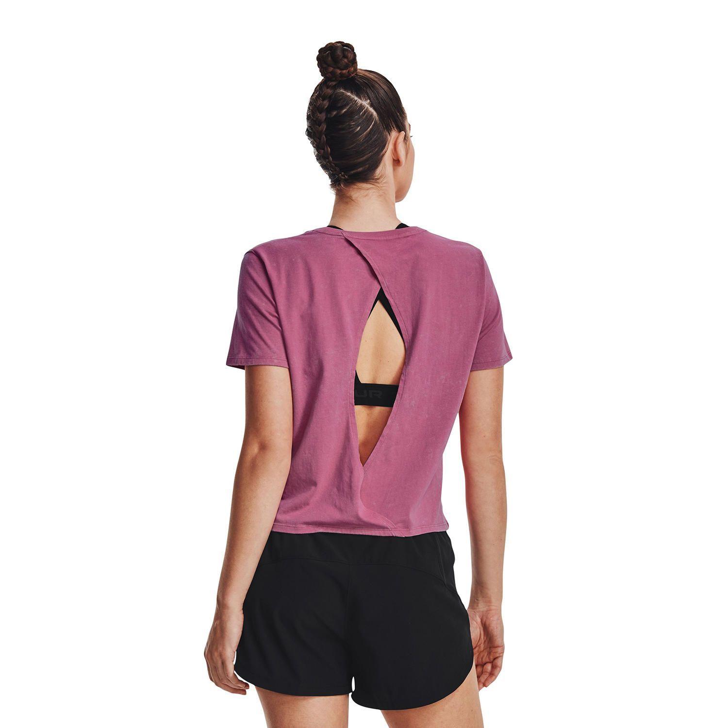 Polera UA Run Anywhere para mujer Rosado-3