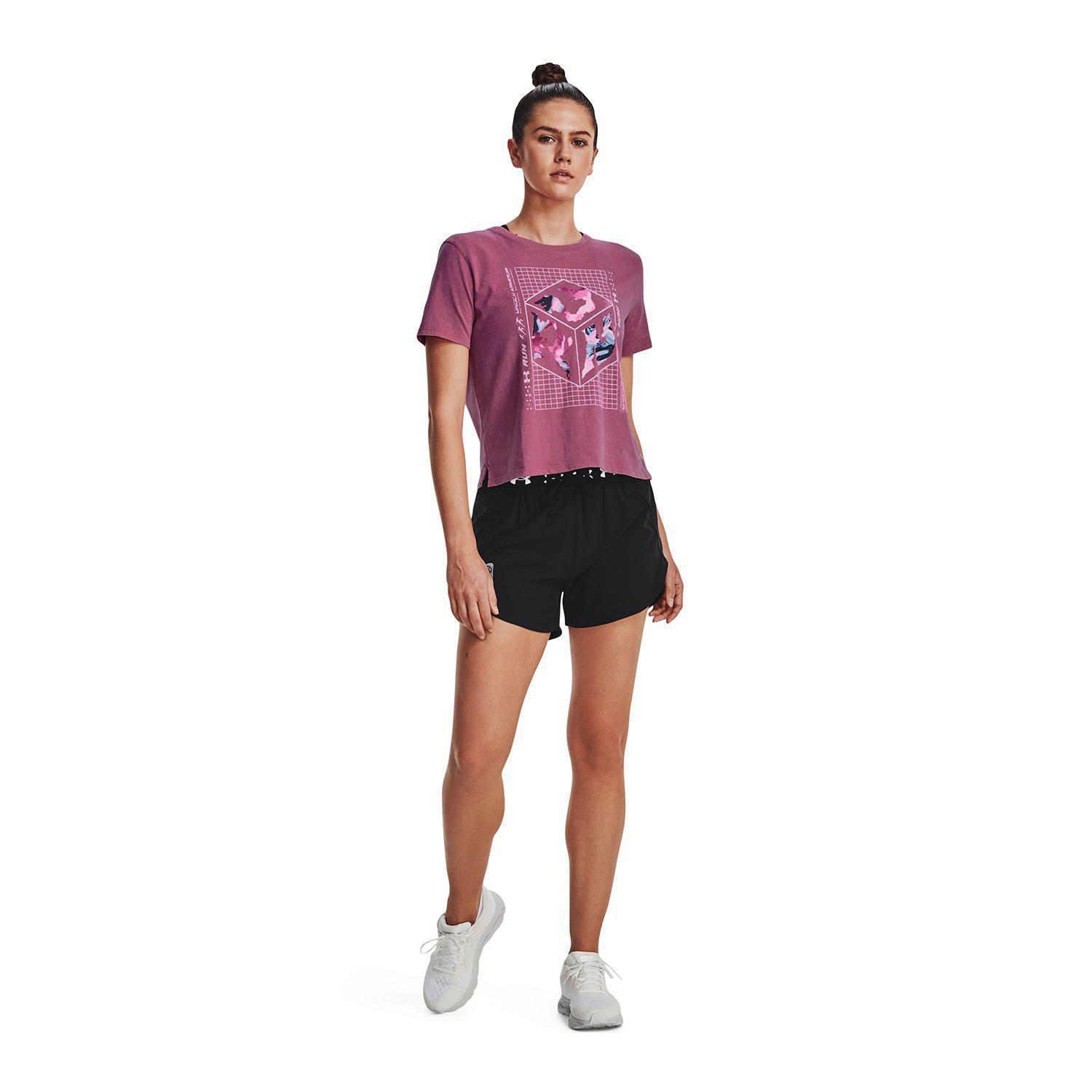 Polera UA Run Anywhere para mujer Rosado-4