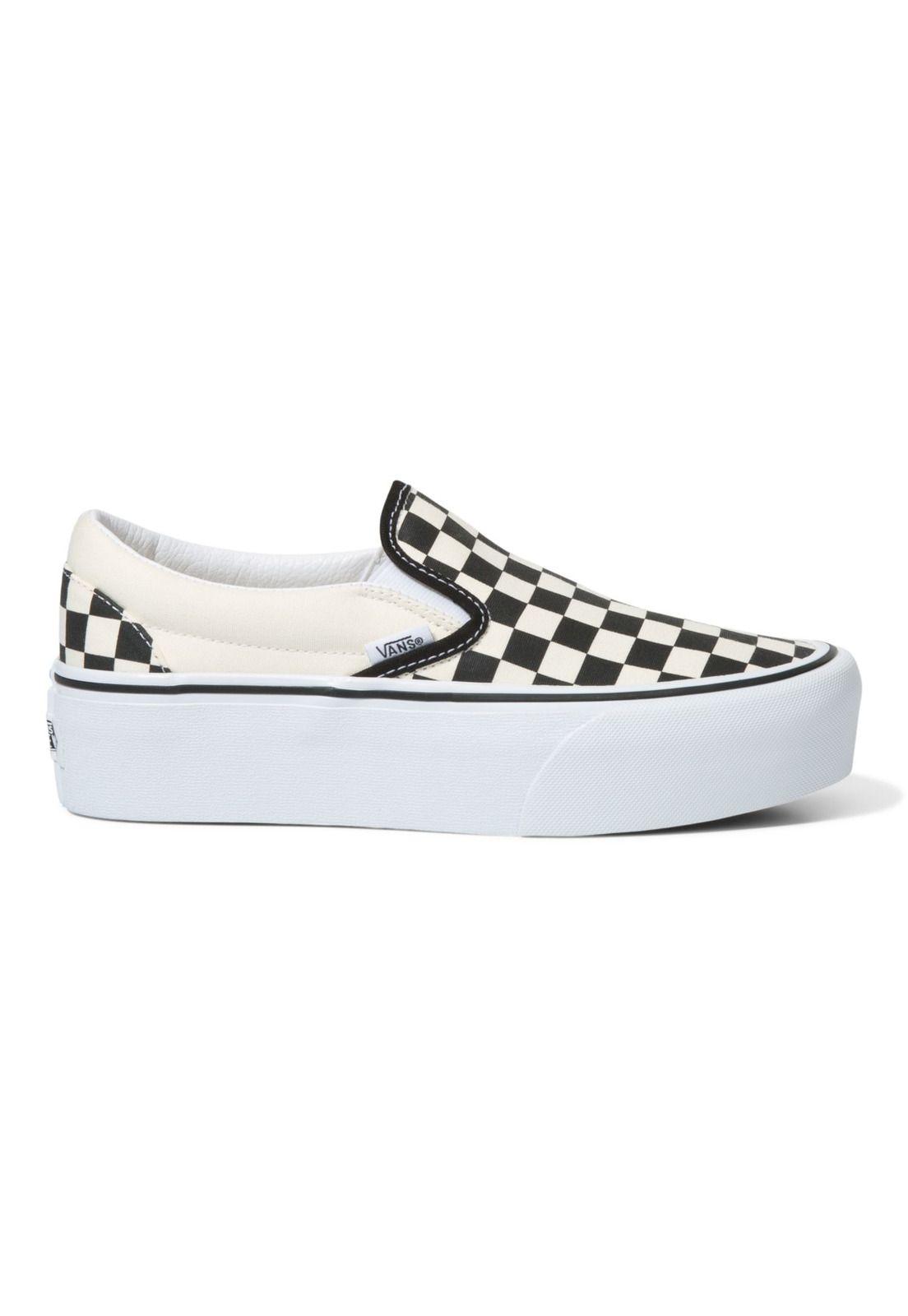 Zapatilla Unisex Slip-On Stackform Checker Black-0