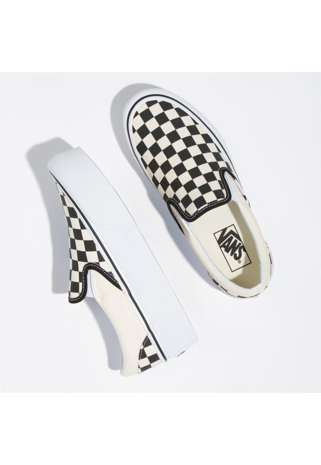 Zapatilla Unisex Slip-On Stackform Checker Black-1