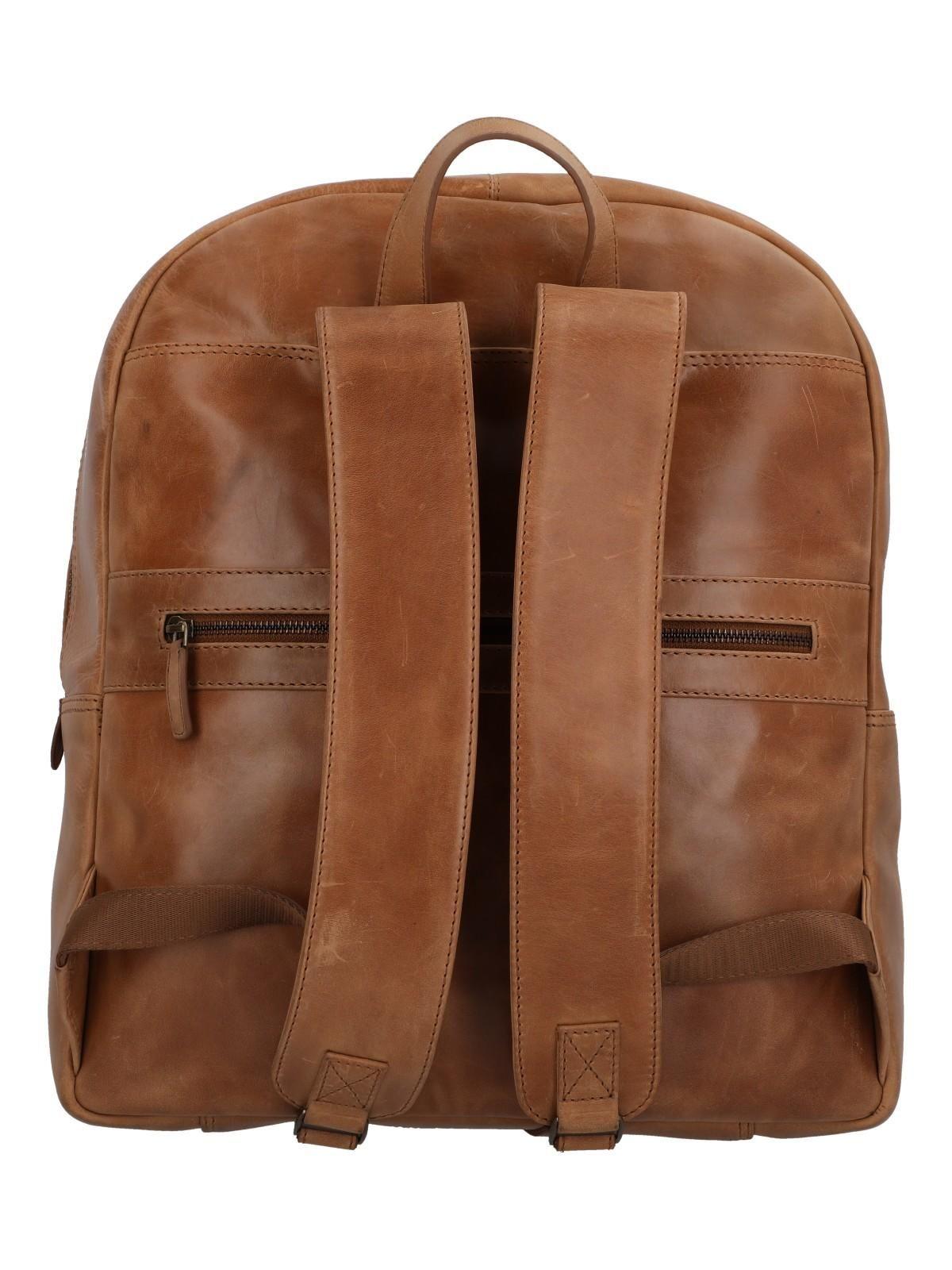 Mochila Cuero Unisex Fd Gasly Back Café-2