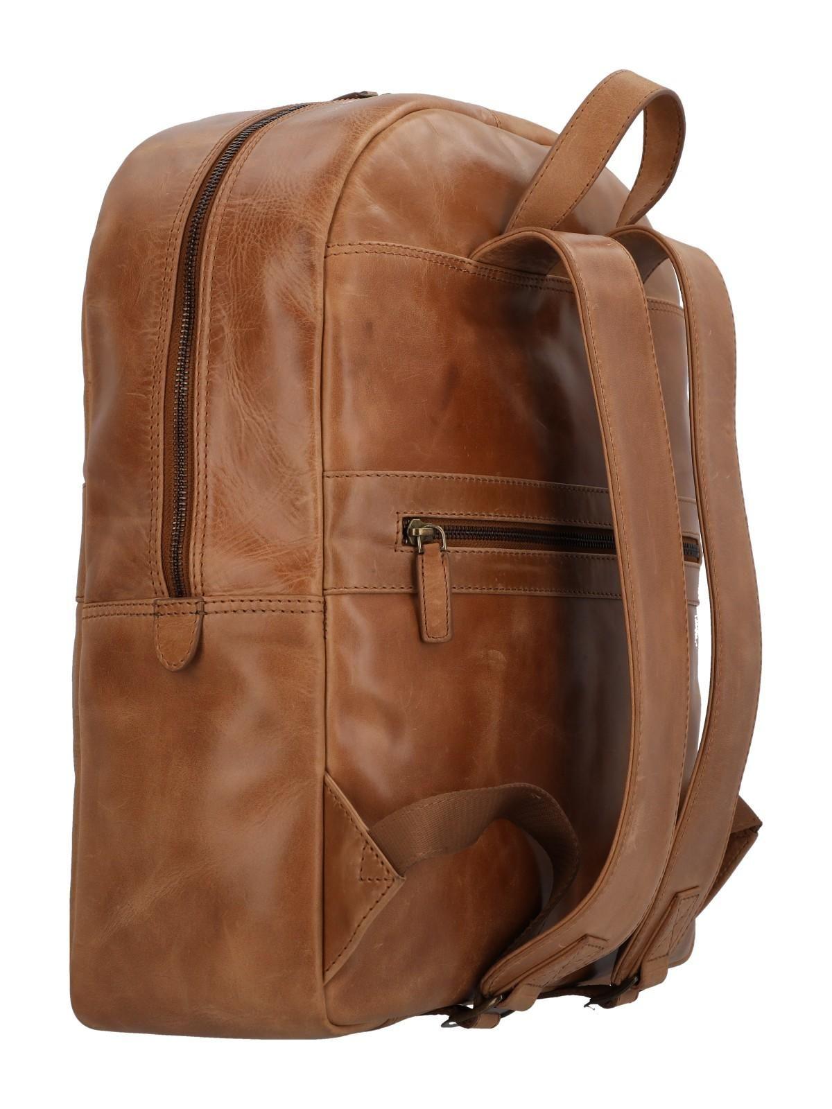 Mochila Cuero Unisex Fd Gasly Back Café-3