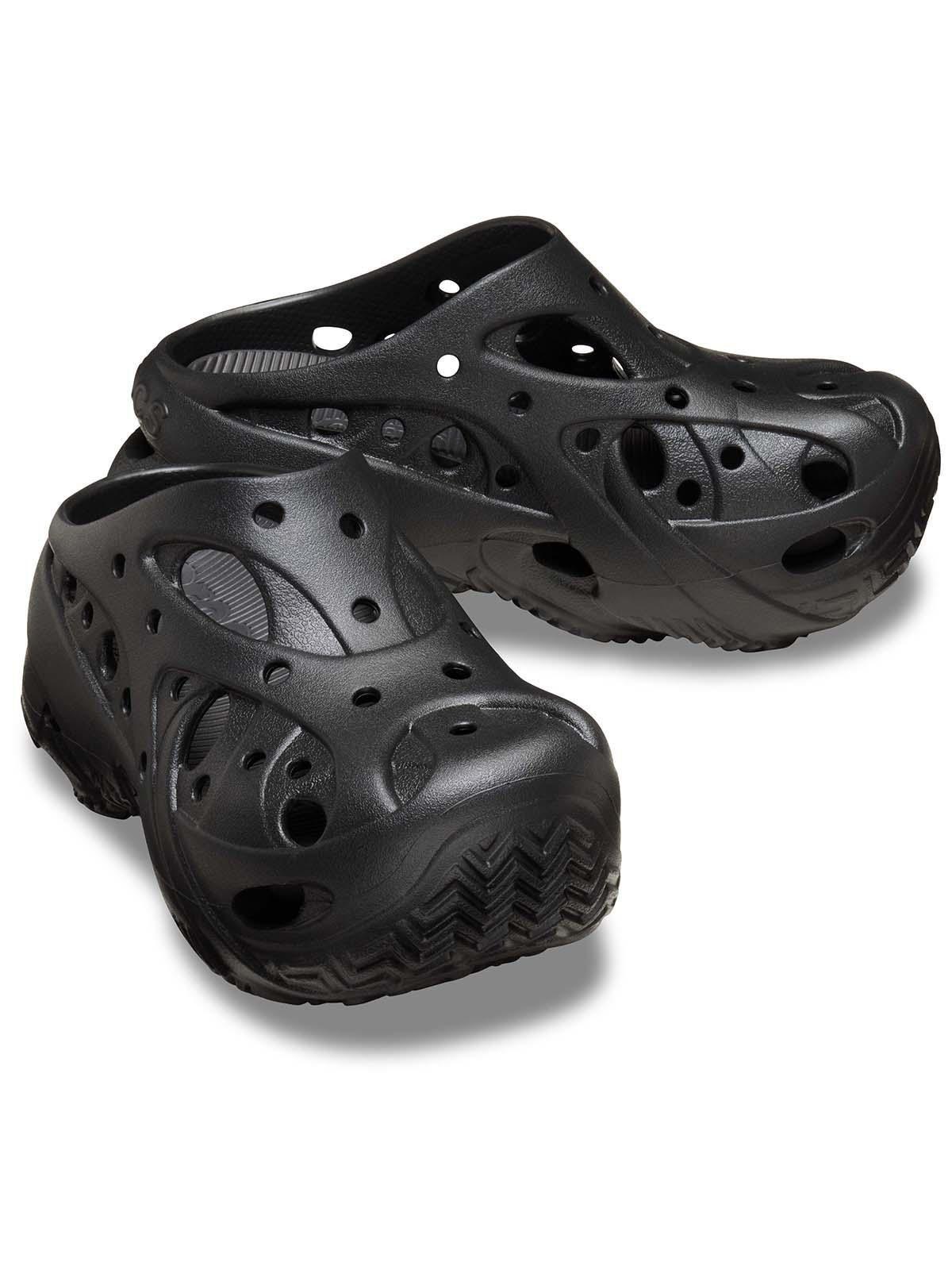 Zueco Crocs Mujer Caged Clog Plataforma Negro-4