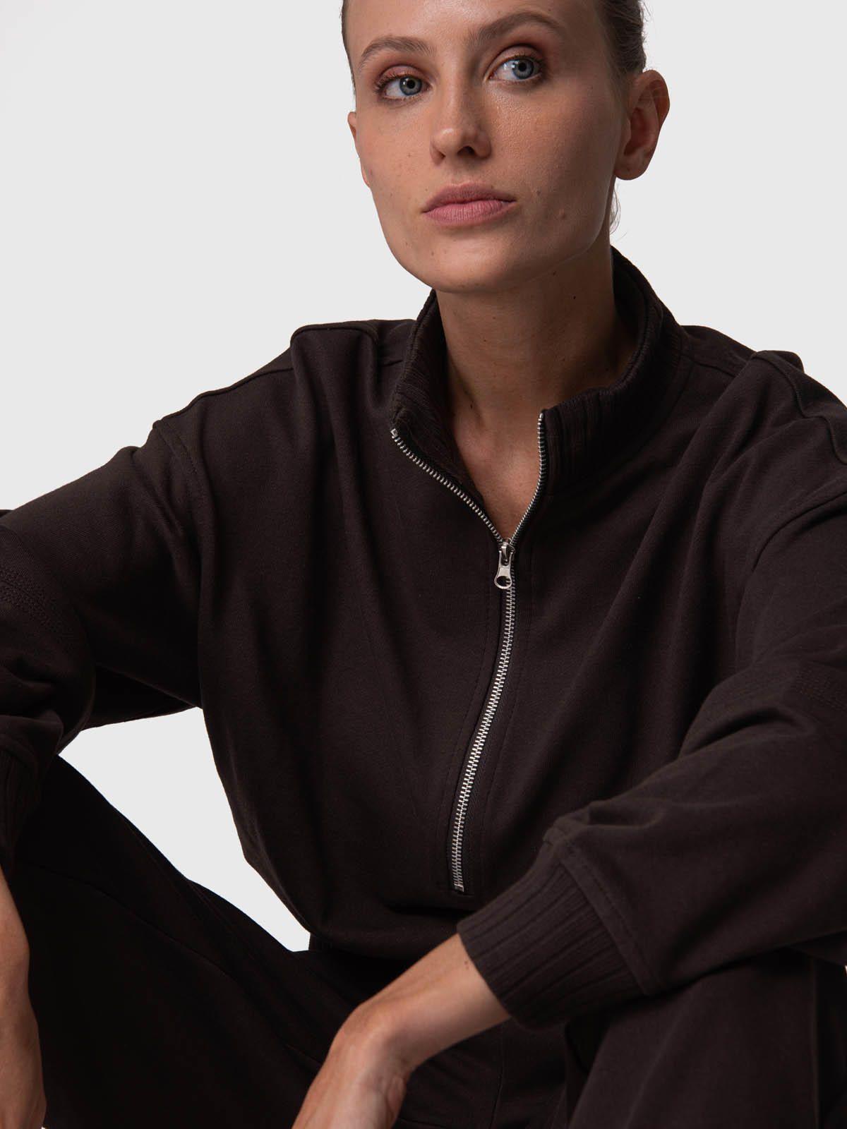 Poleron Mujer Lia Rec Café-1