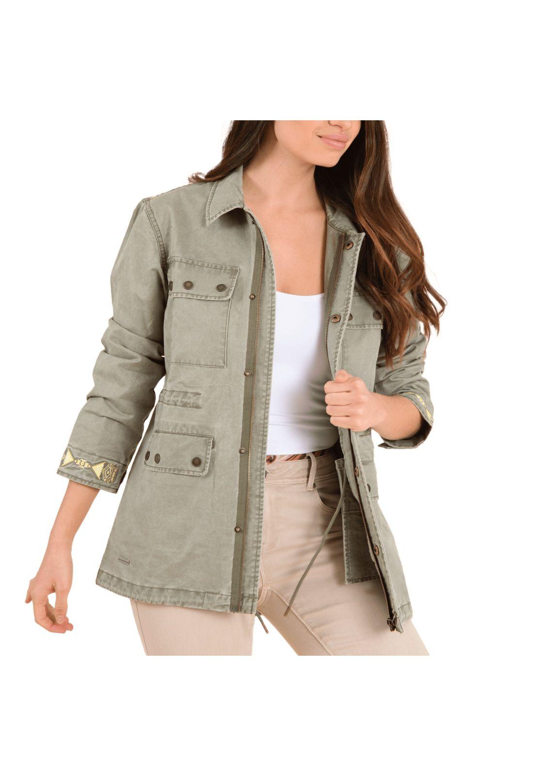 Chaqueta Algodón Org Mujer Emilia Verde-0