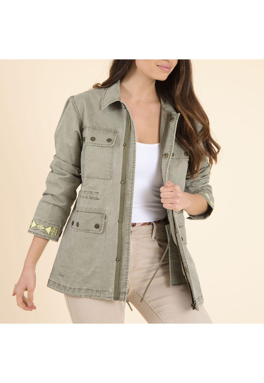 Chaqueta Algodón Org Mujer Emilia Verde-1