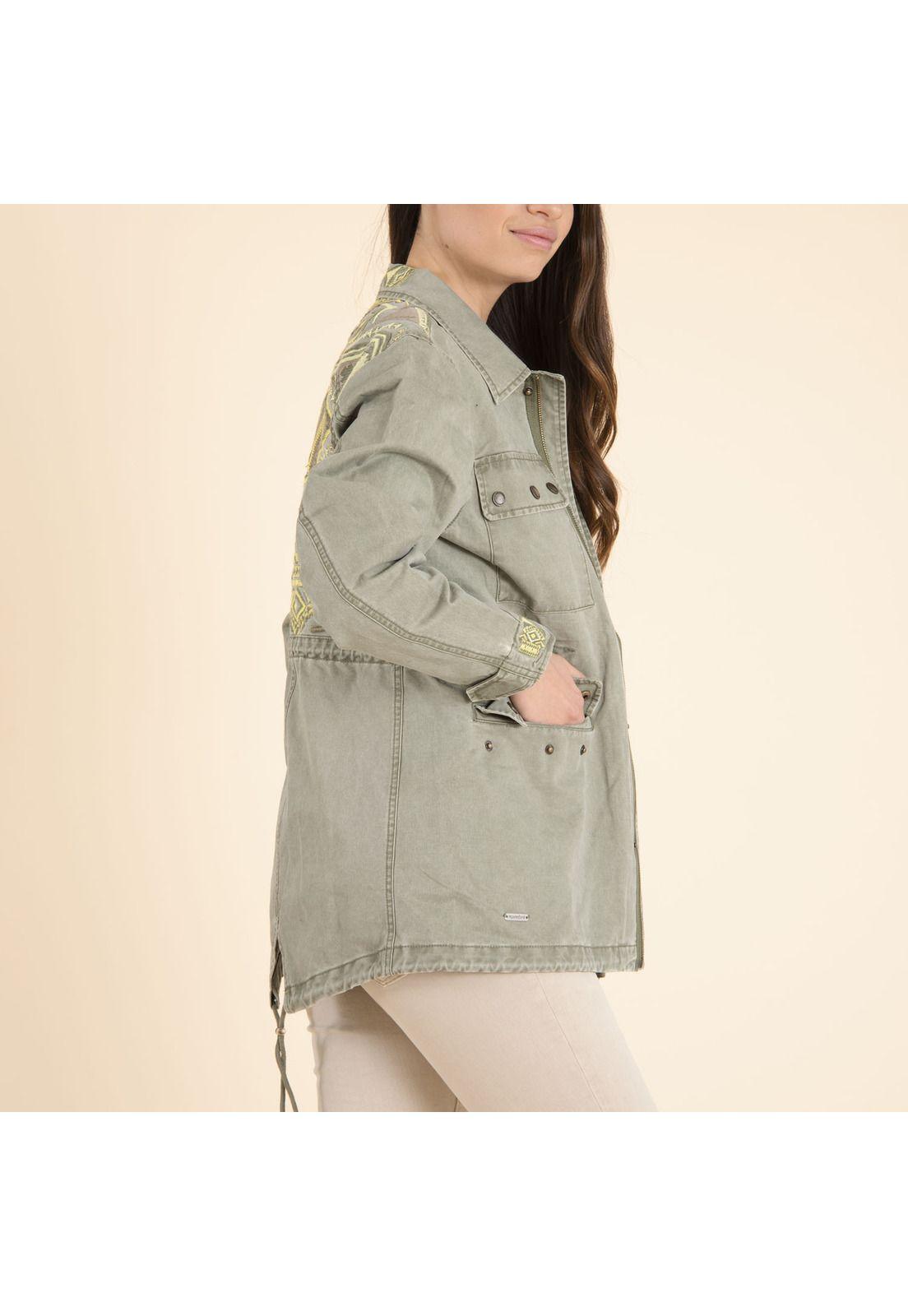 Chaqueta Algodón Org Mujer Emilia Verde-2
