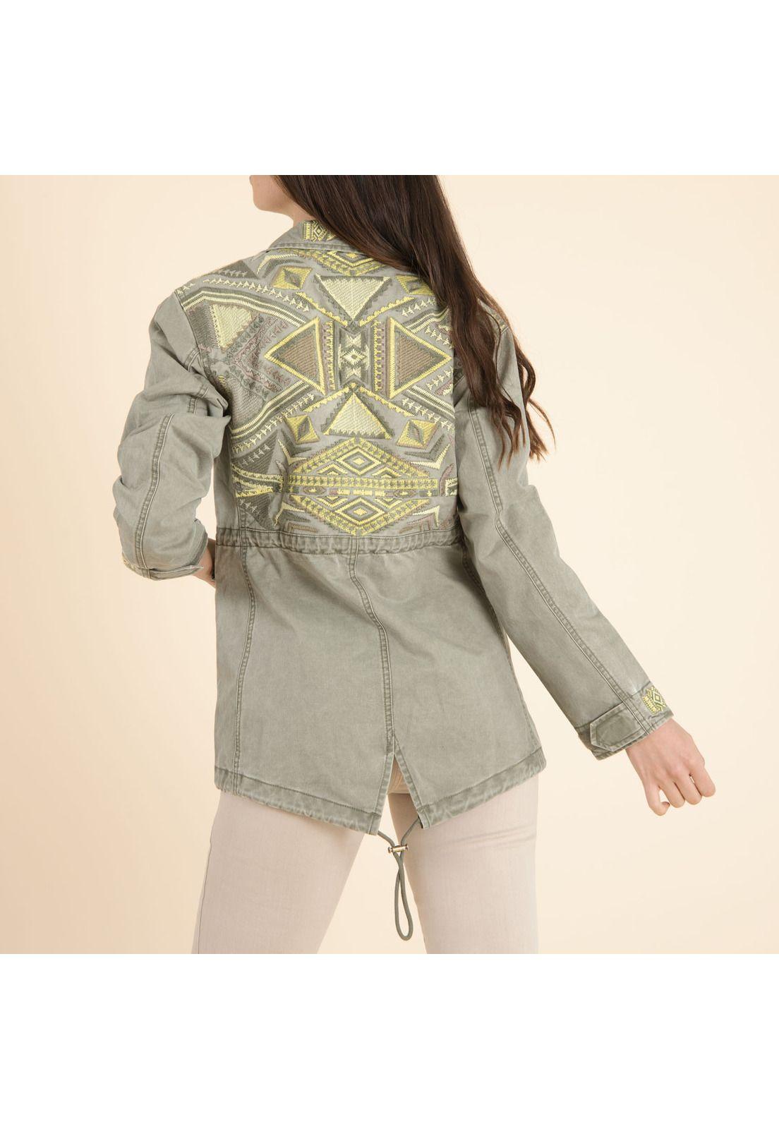 Chaqueta Algodón Org Mujer Emilia Verde-3