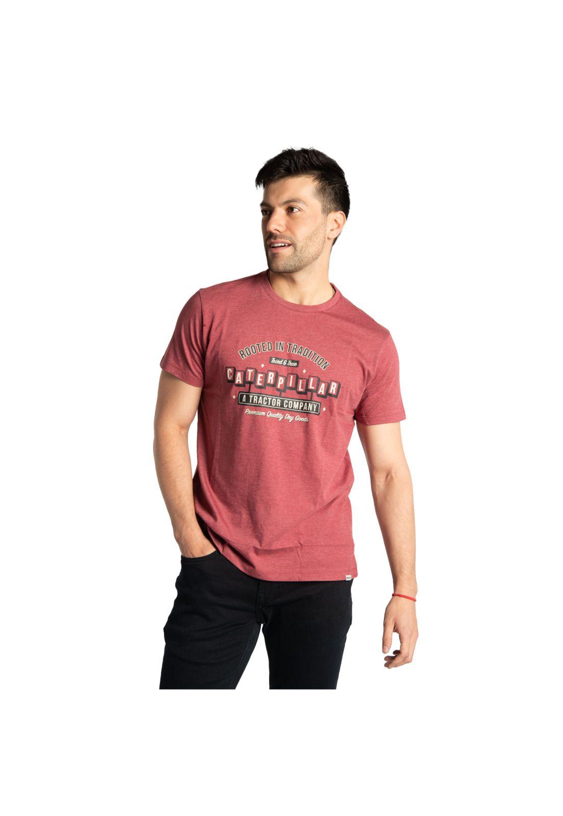Polera M/C Hombre Fdtn Caterpillar Gho Burdeo-0