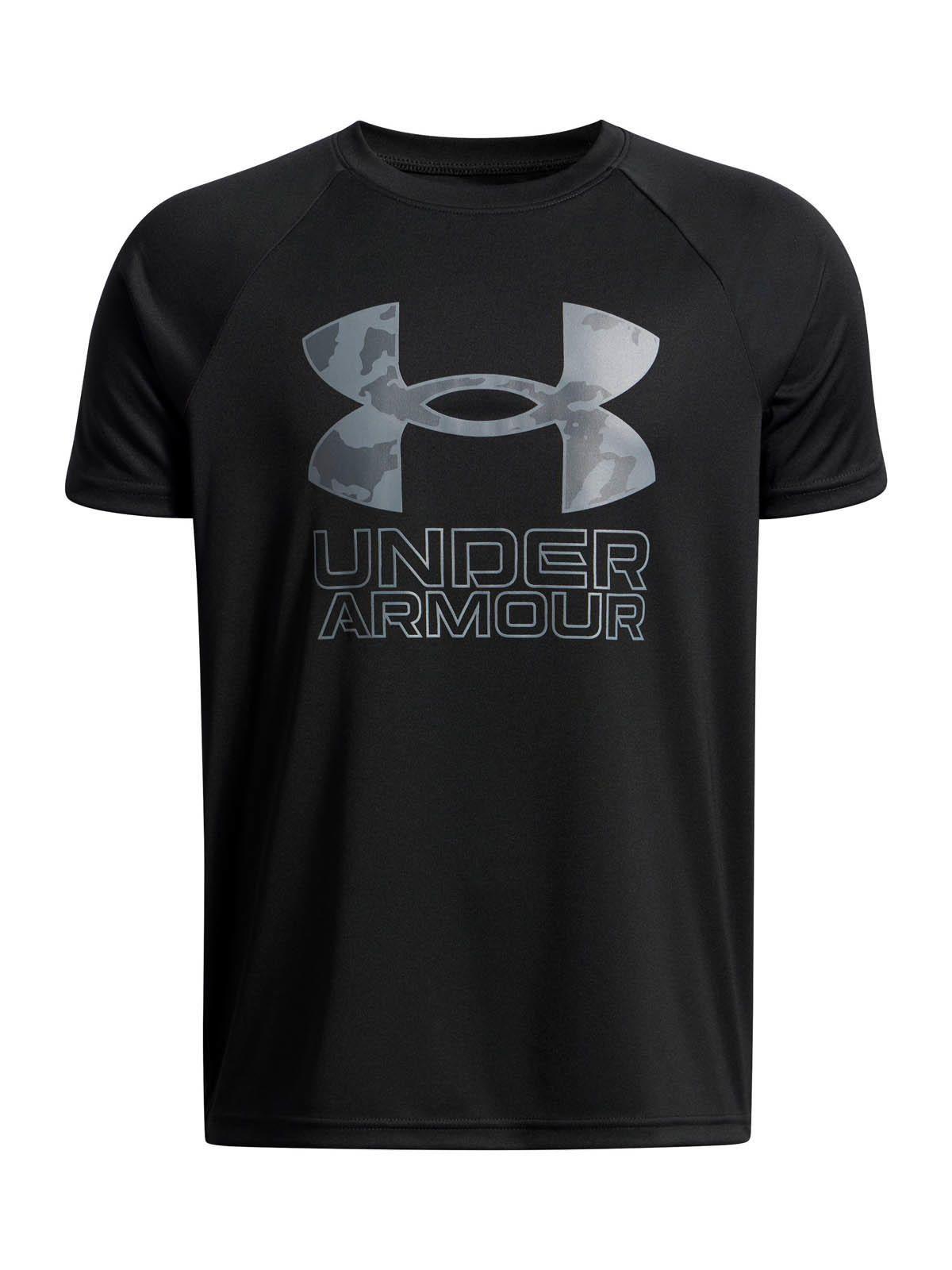 Polera Manga Corta Training  Niño Tech Hybrid print Negro -0