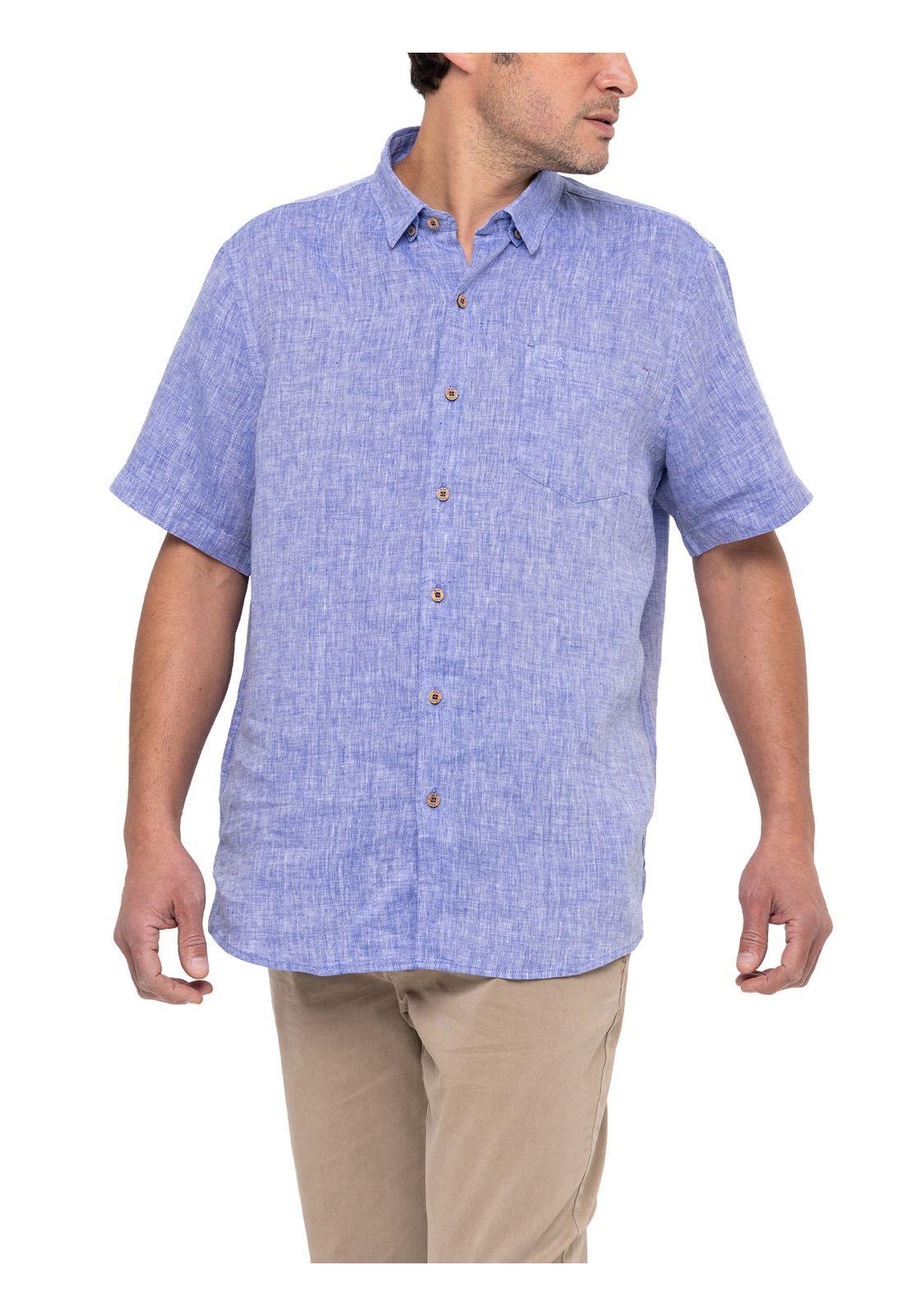 Camisa Lino Orgánico Linenshort Azul Hombre-4