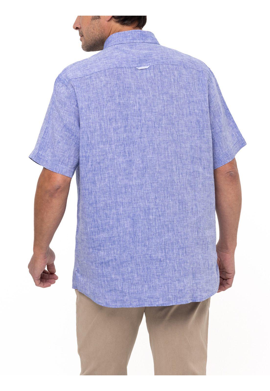 Camisa Lino Orgánico Linenshort Azul Hombre-5
