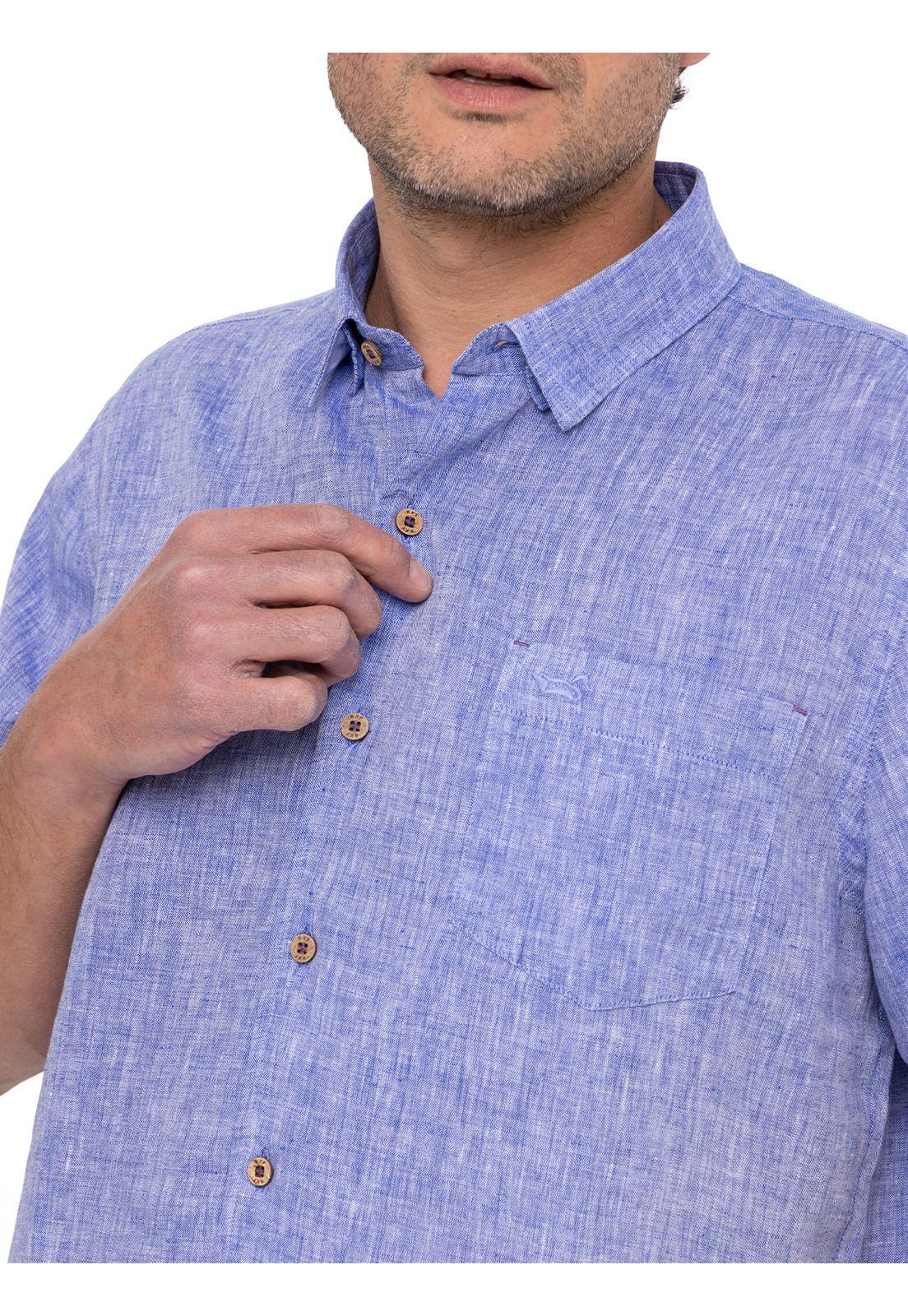 Camisa Lino Orgánico Linenshort Azul Hombre-6