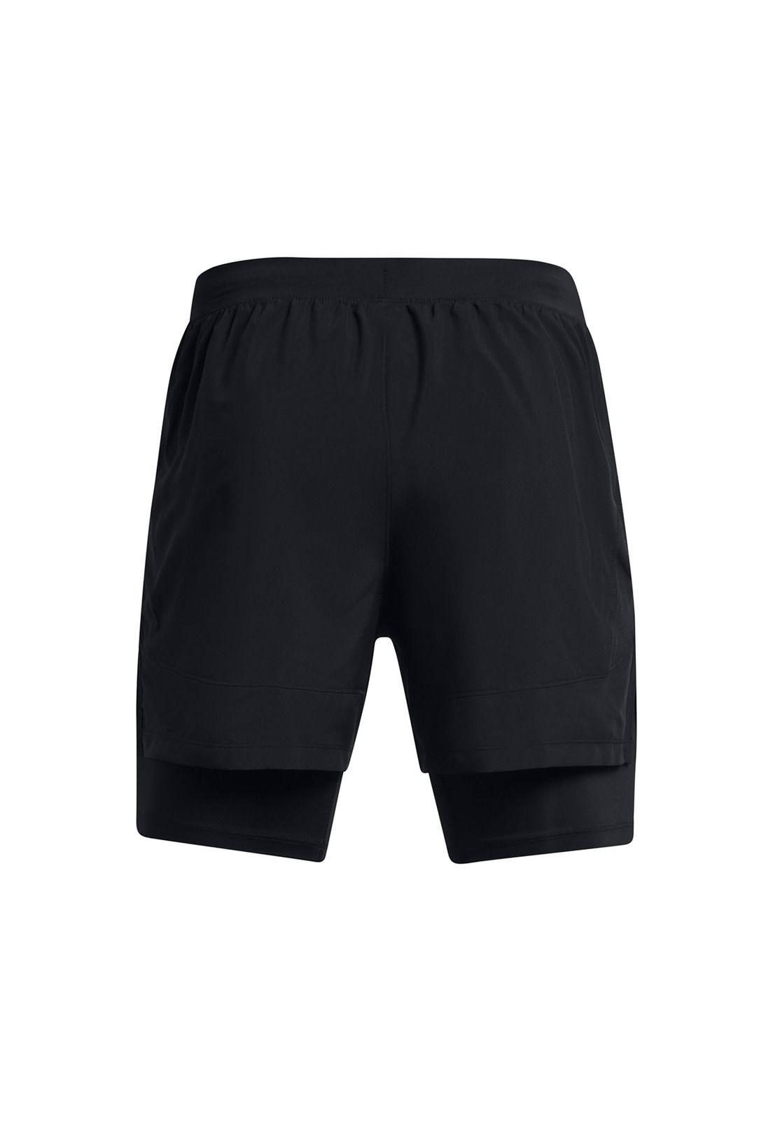 Shorts Launch 2 en 1 de 5" hombre Negro-1