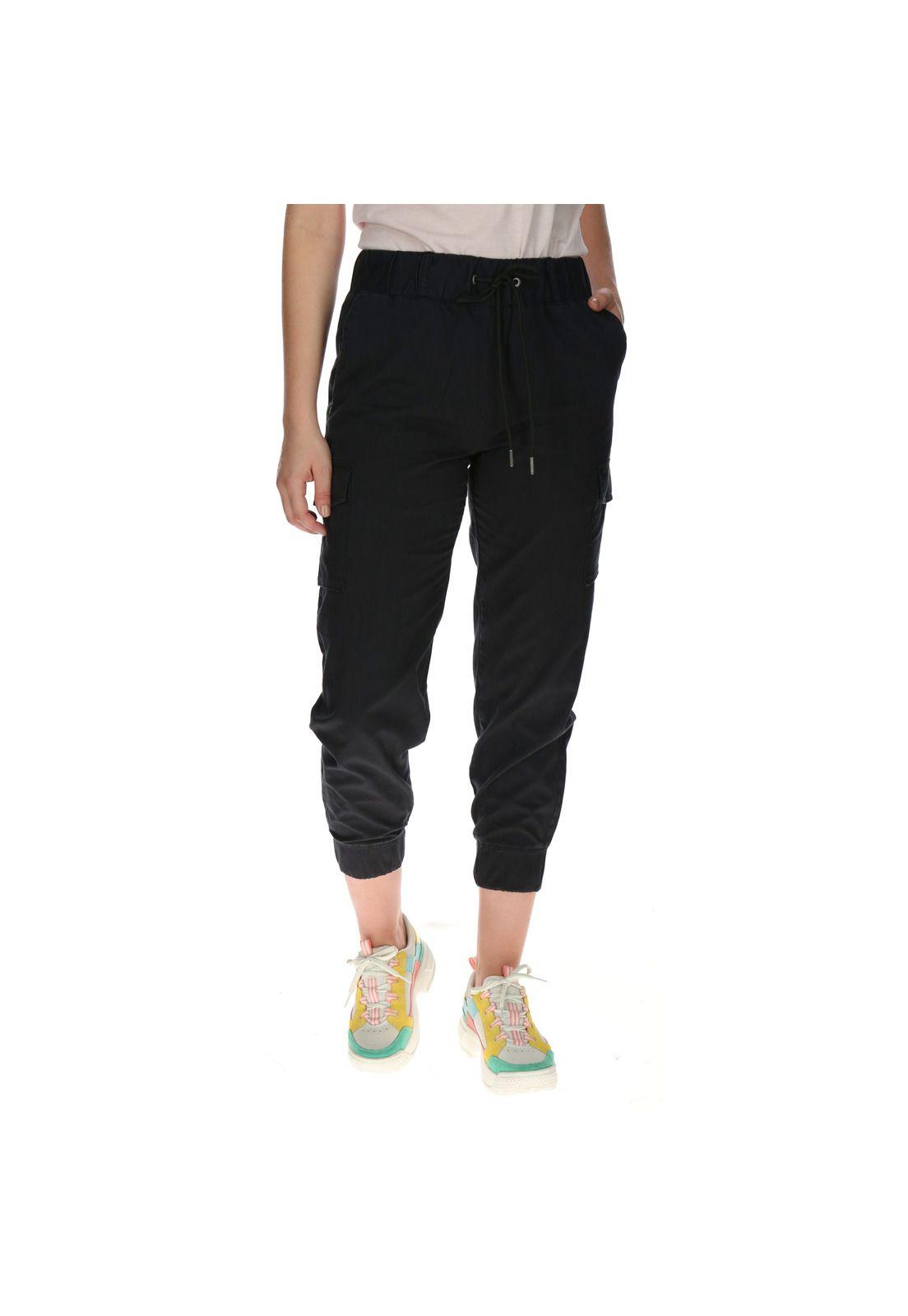 Pantalón Mujer Foundation Cargo Jogger Negro-0