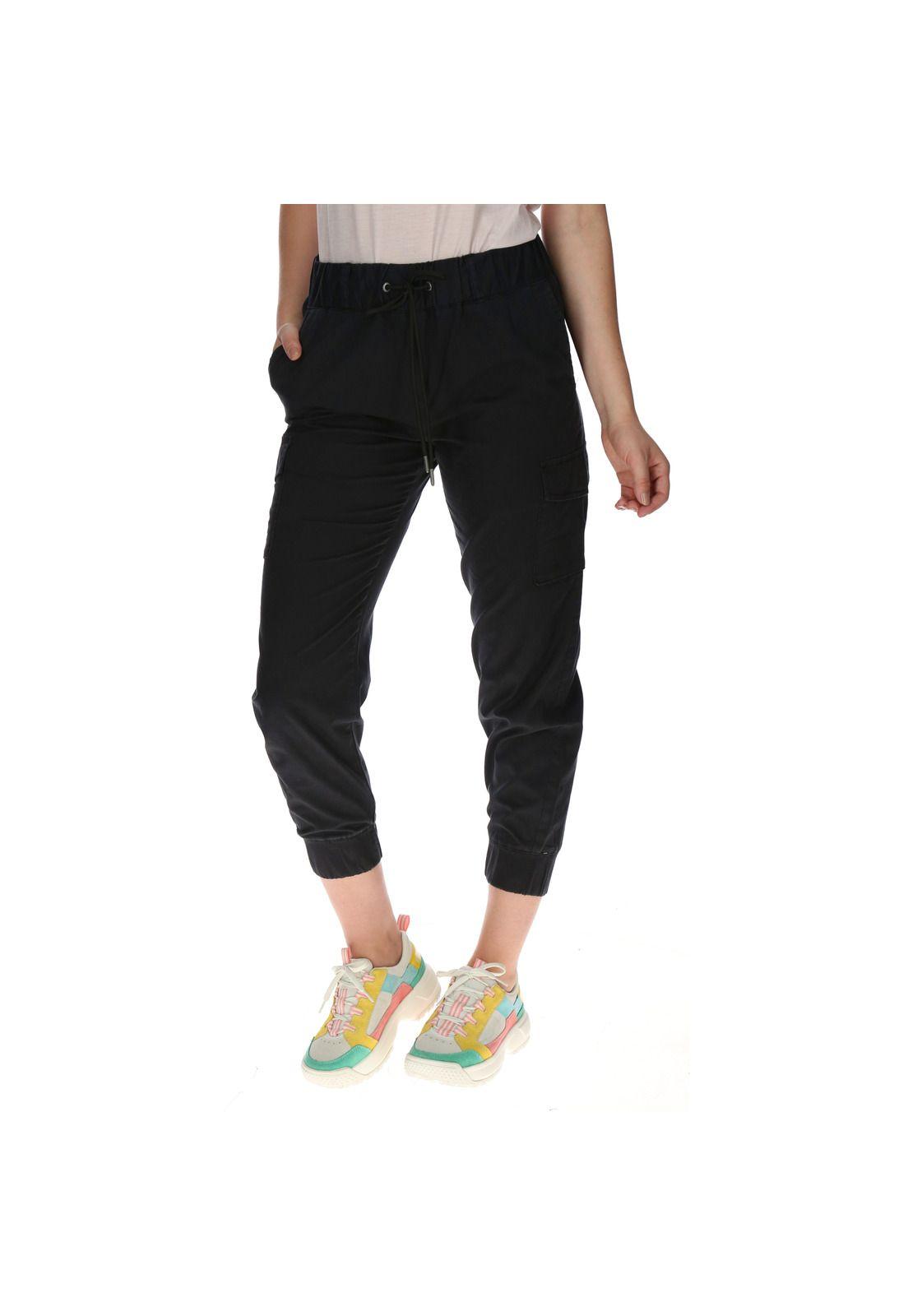 Pantalón Mujer Foundation Cargo Jogger Negro-1