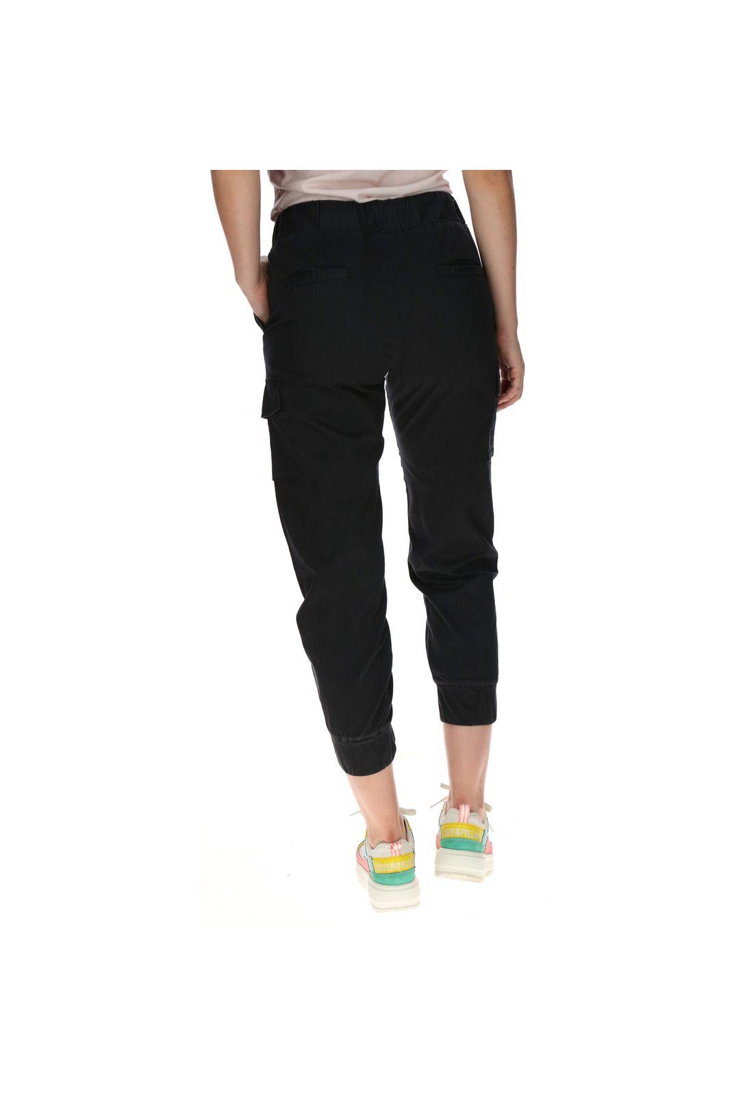 Pantalón Mujer Foundation Cargo Jogger Negro-2