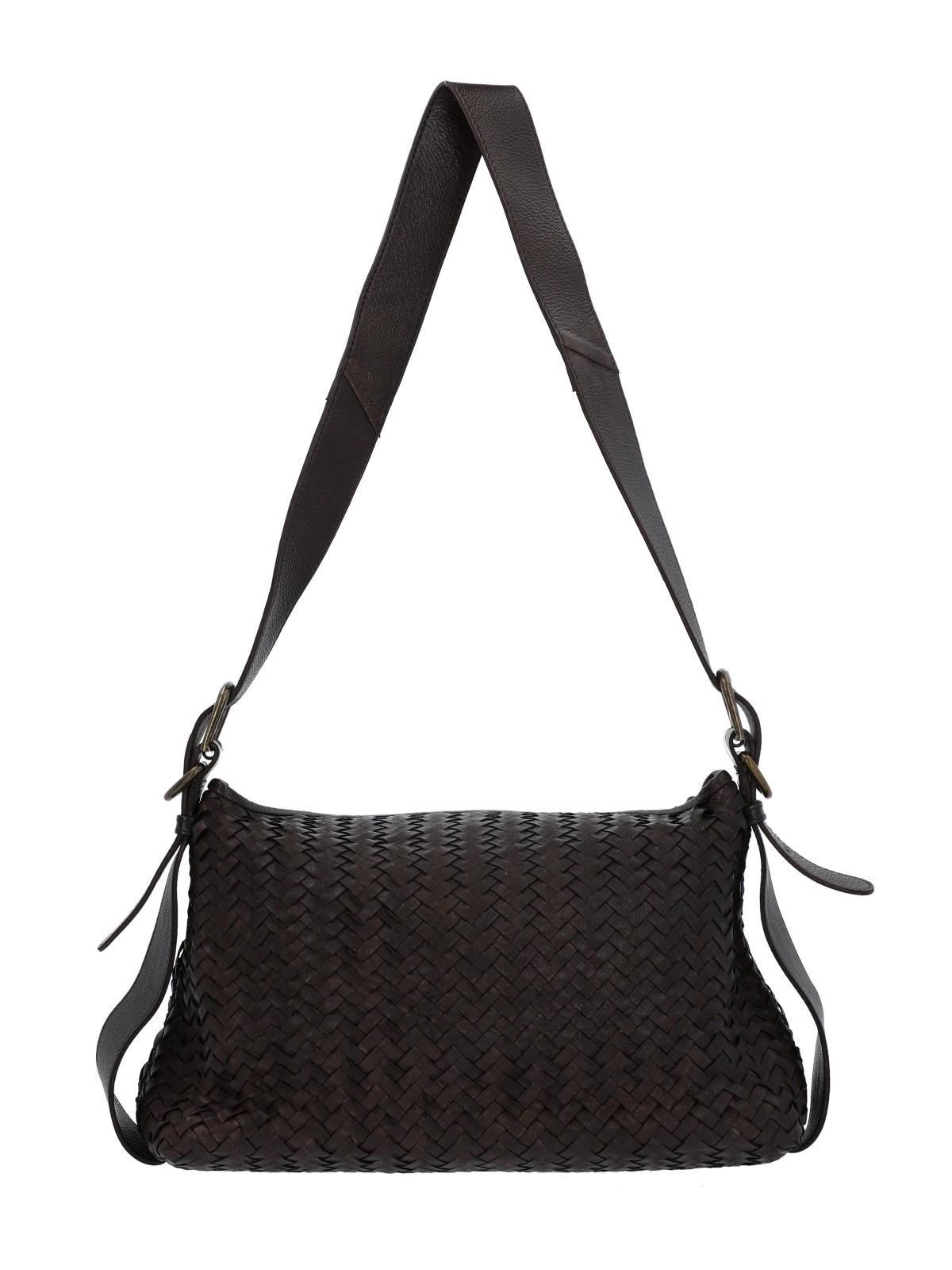 Cartera Cuero Mujer Ws Braided Bag Café-2