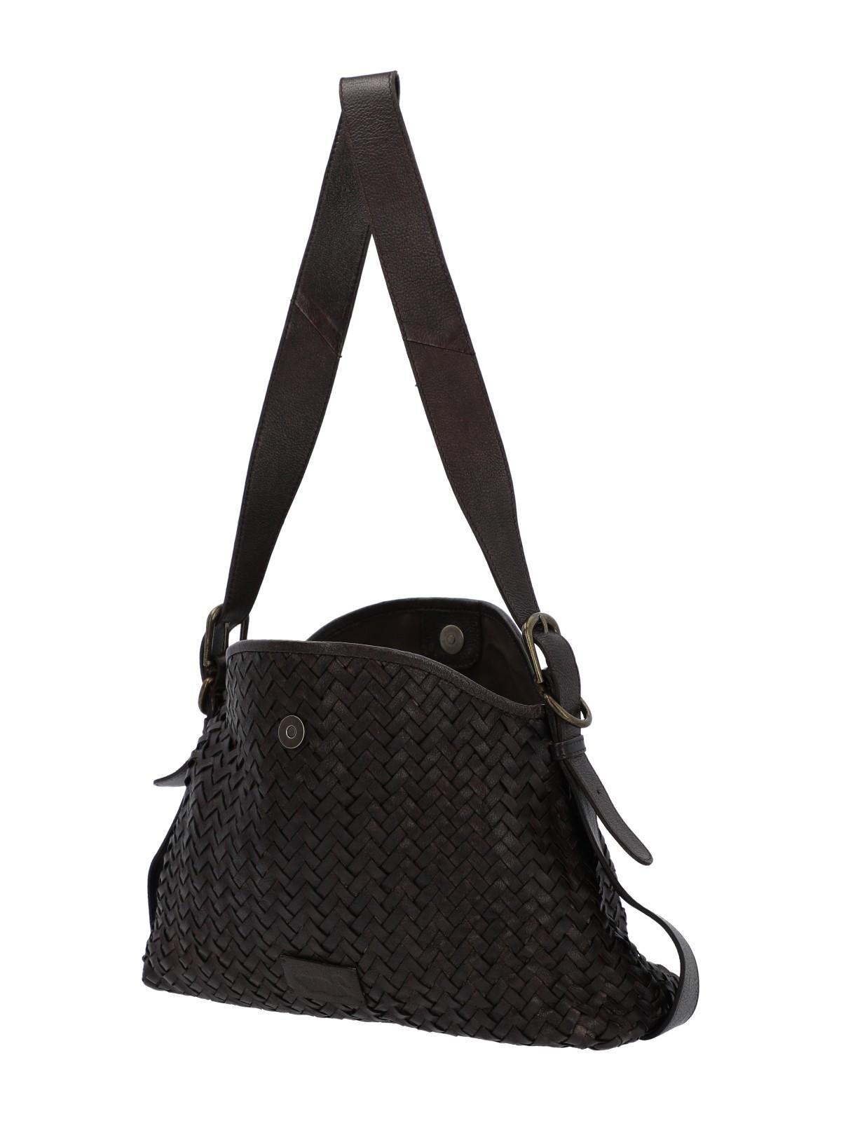 Cartera Cuero Mujer Ws Braided Bag Café-3